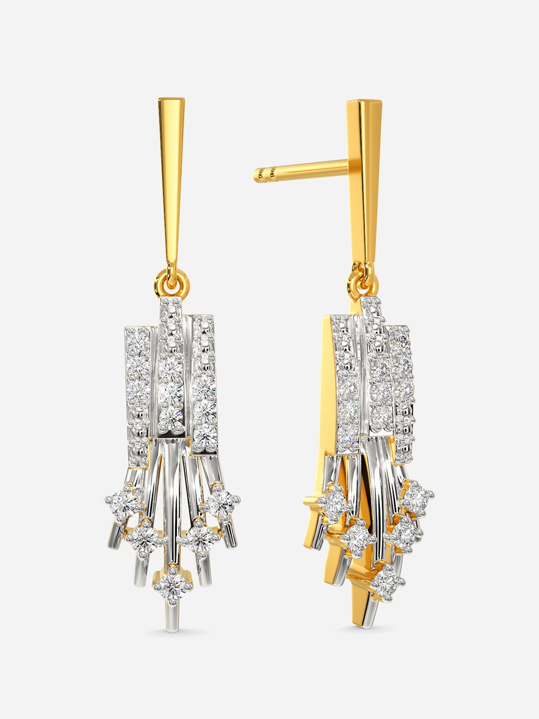 MELORRA Glitz N Glam Diamond-Studded Rhodium-Plated 18KT Gold Drop Earrings- 3.38 gm
MELORRA Glitz N Glam Diamond-Studded Rhodium-Plated 18KT Gold Drop Earrings- 3.38 gm