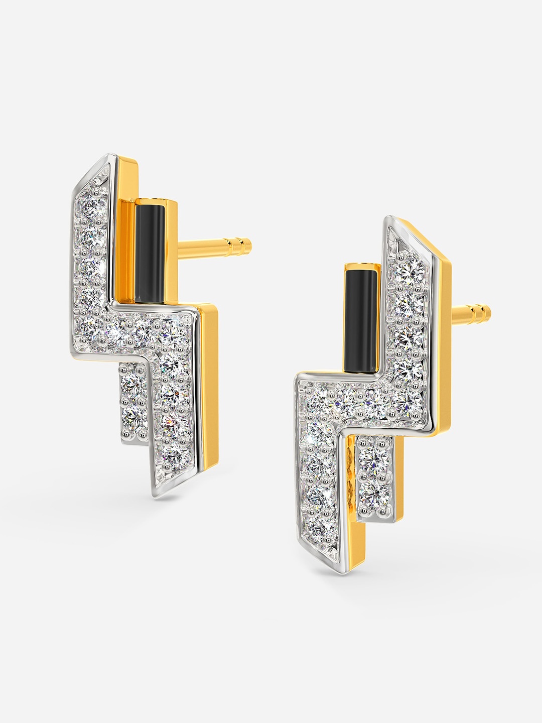 MELORRA Time to Stripe Diamond-Studded Rhodium-Plated 18KT Gold Stud Earrings-2.4gm
MELORRA Time to Stripe Diamond-Studded Rhodium-Plated 18KT Gold Stud Earrings-2.4gm