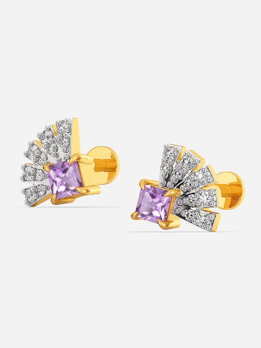 MELORRA Twinkle Twilight Diamond-Studded Rhodium-Plated 18KT Gold Stud Earrings-1.78gm
MELORRA Twinkle Twilight Diamond-Studded Rhodium-Plated 18KT Gold Stud Earrings-1.78gm