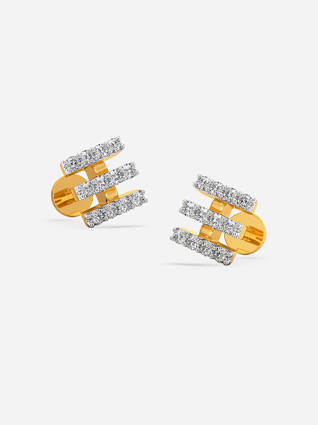 MELORRA Thrice the Drama Diamond-Studded Rhodium-Plated 18KT Gold Stud Earrings-1.46gm
MELORRA Thrice the Drama Diamond-Studded Rhodium-Plated 18KT Gold Stud Earrings-1.46gm