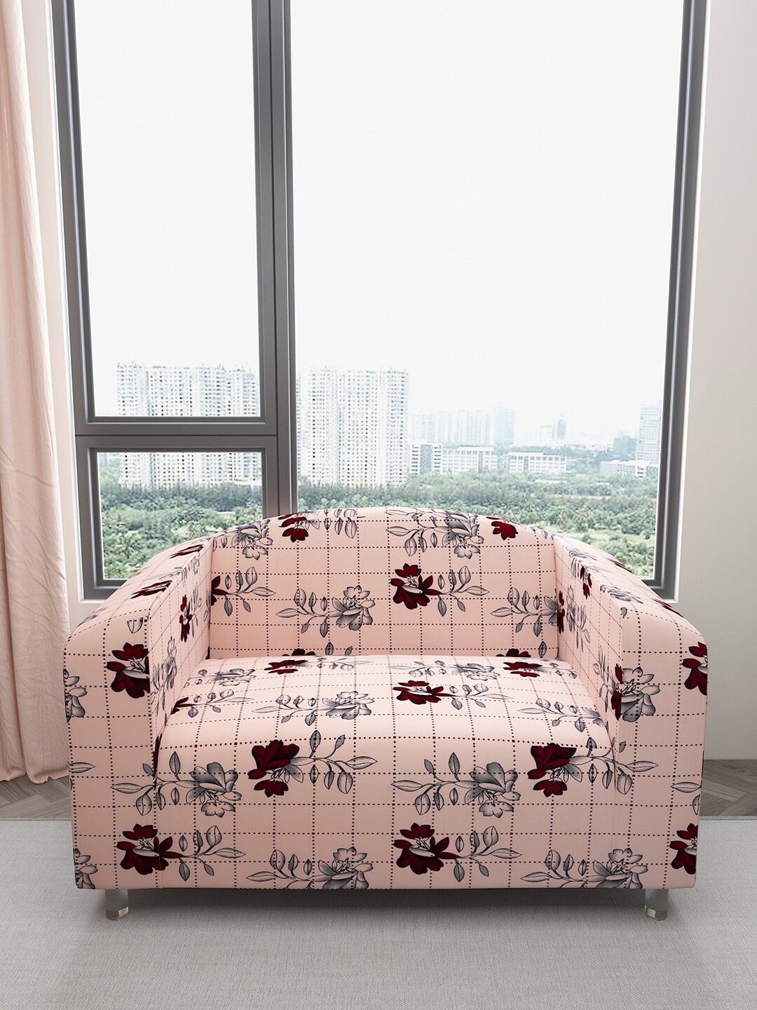 DREAM CARE Pink & Grey Floral Printed Waterproof 2-Seater Sofa Cover With Anti Slip Foam Sticks
DREAM CARE Pink & Grey Floral Printed Waterproof 2-Seater Sofa Cover With Anti Slip Foam Sticks