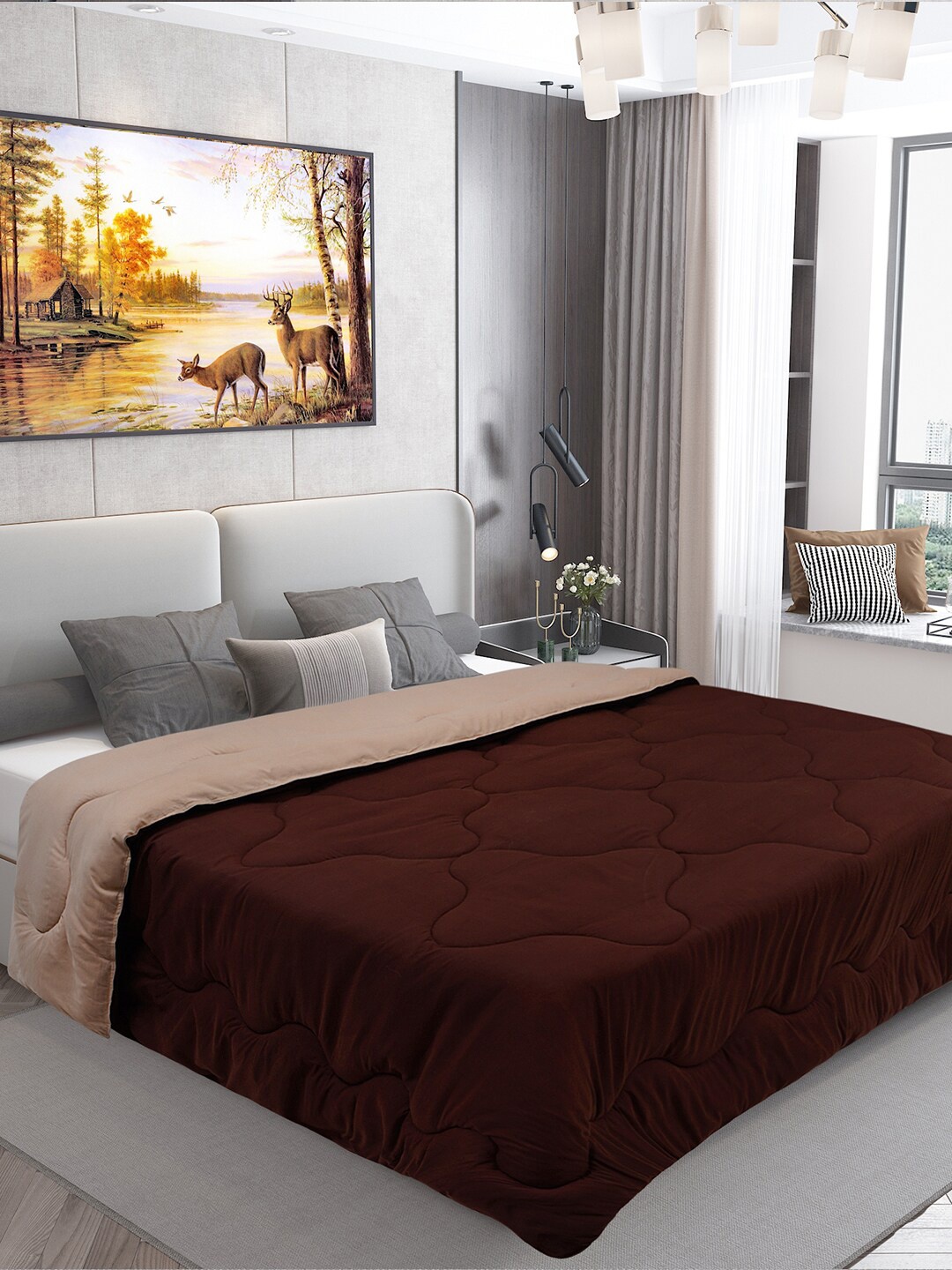 DREAM CARE Beige & Coffee Brown Microfiber Reversible AC Room 450 GSM Double Bed Comforter
DREAM CARE Beige & Coffee Brown Microfiber Reversible AC Room 450 GSM Double Bed Comforter