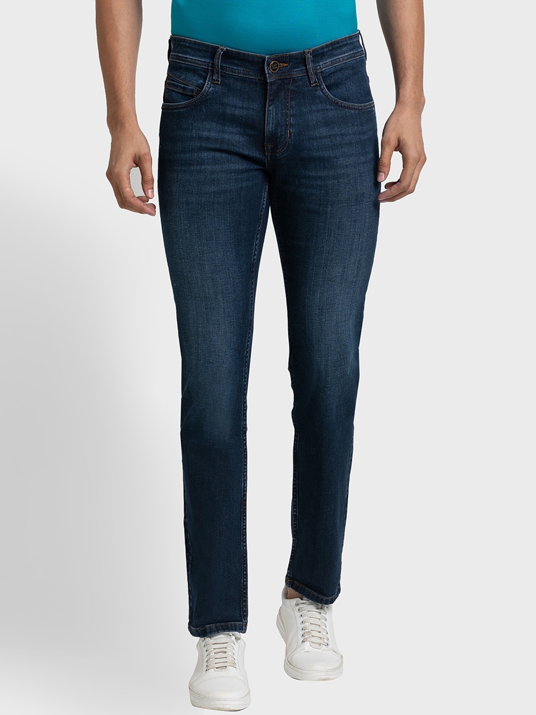 ColorPlus Tapered Fit Clean Look Light Fade Jeans, Blue