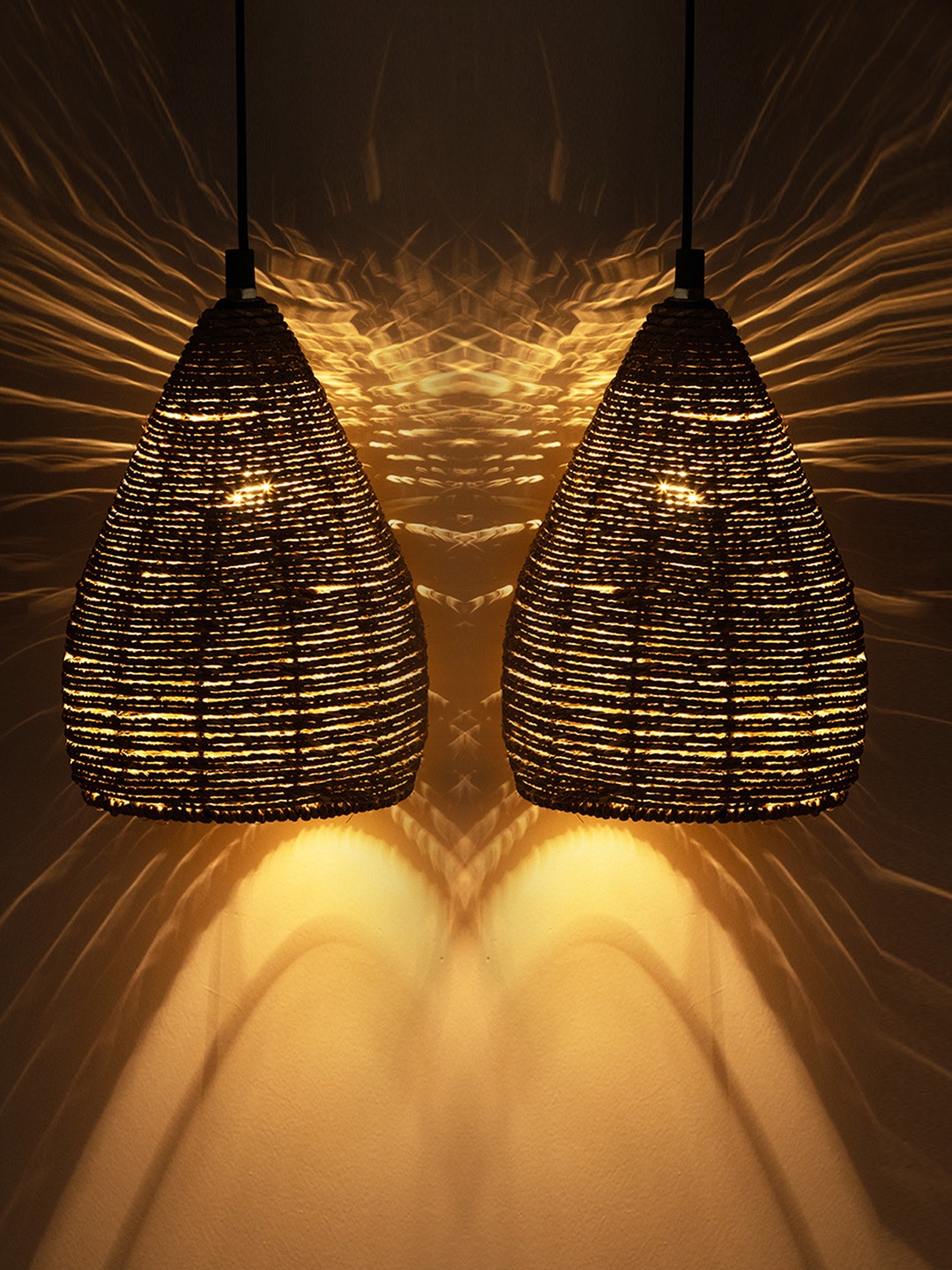 ExclusiveLane Brown & Black 2-Pcs Blazing Rope Cuboidal Hanging Pendant Ceiling Lamps
ExclusiveLane Brown & Black 2-Pcs Blazing Rope Cuboidal Hanging Pendant Ceiling Lamps