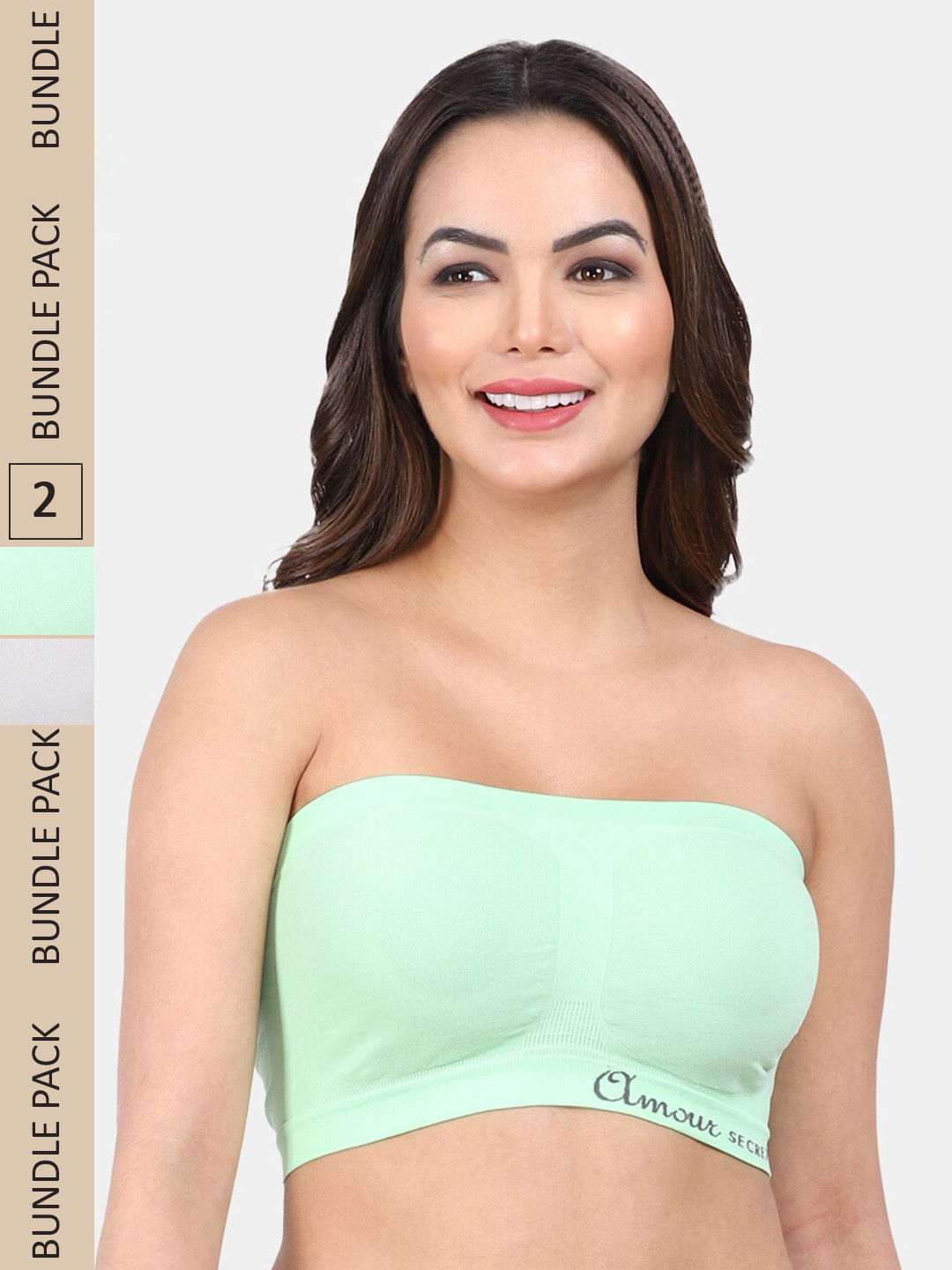 Amour Secret Pack of 2 Non-Wired Non Padded All Day Comfort Strapless Tube Bra, Green
Amour Secret Pack of 2 Non-Wired Non Padded All Day Comfort Strapless Tube Bra, Green