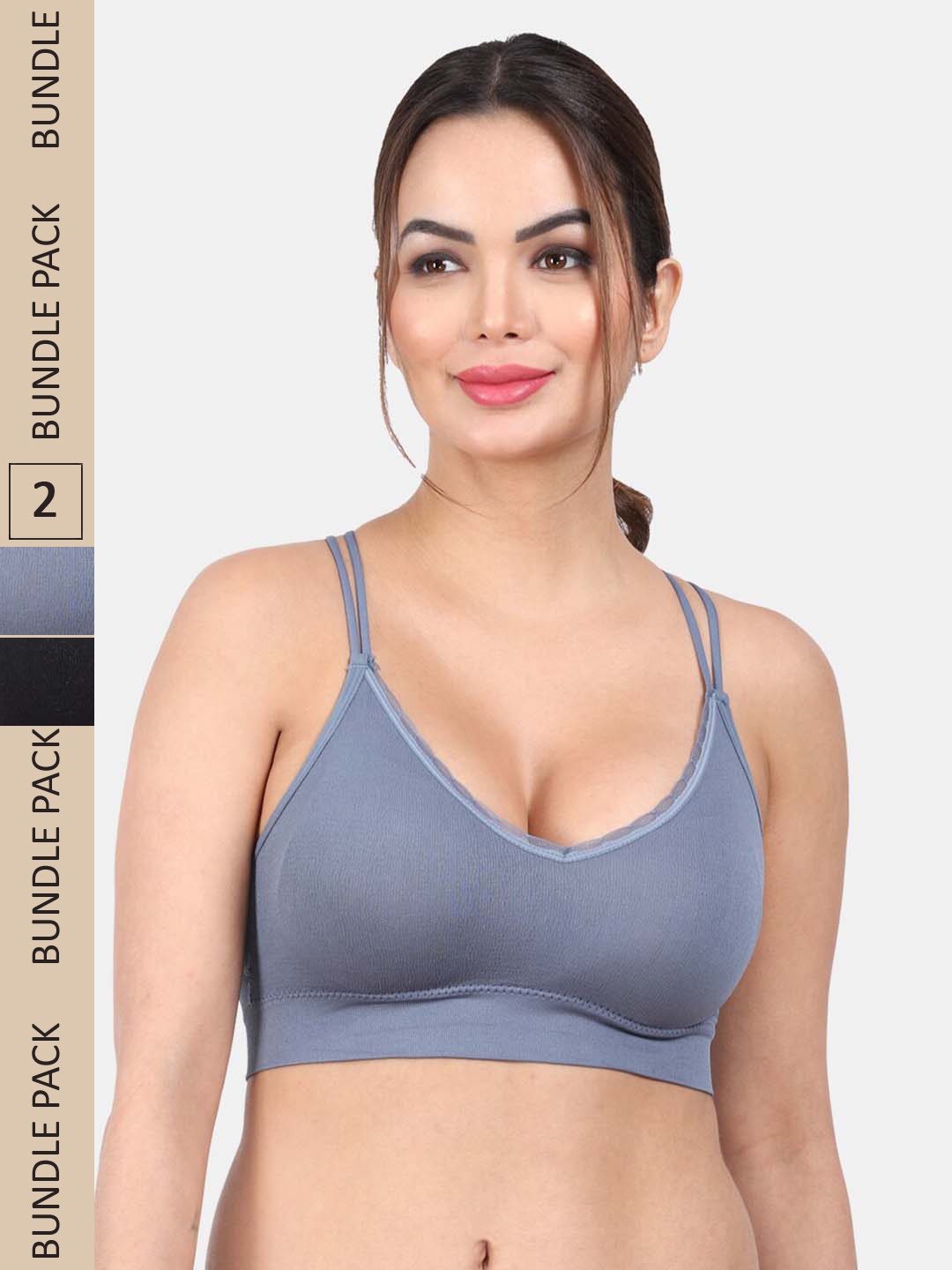 Amour Secret Pack Of 2 Full Coverage Lightly Padded Medium Impact Anti-Odour Sports Bra, Black
Amour Secret Pack Of 2 Full Coverage Lightly Padded Medium Impact Anti-Odour Sports Bra, Black