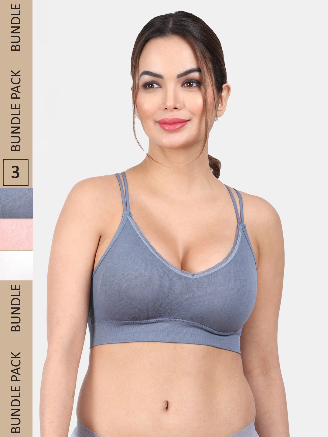 Amour Secret Pack Of 2 Lightly Padded Styled Back Anti Odour Full Coverage Sports Bra, Blue
Amour Secret Pack Of 2 Lightly Padded Styled Back Anti Odour Full Coverage Sports Bra, Blue