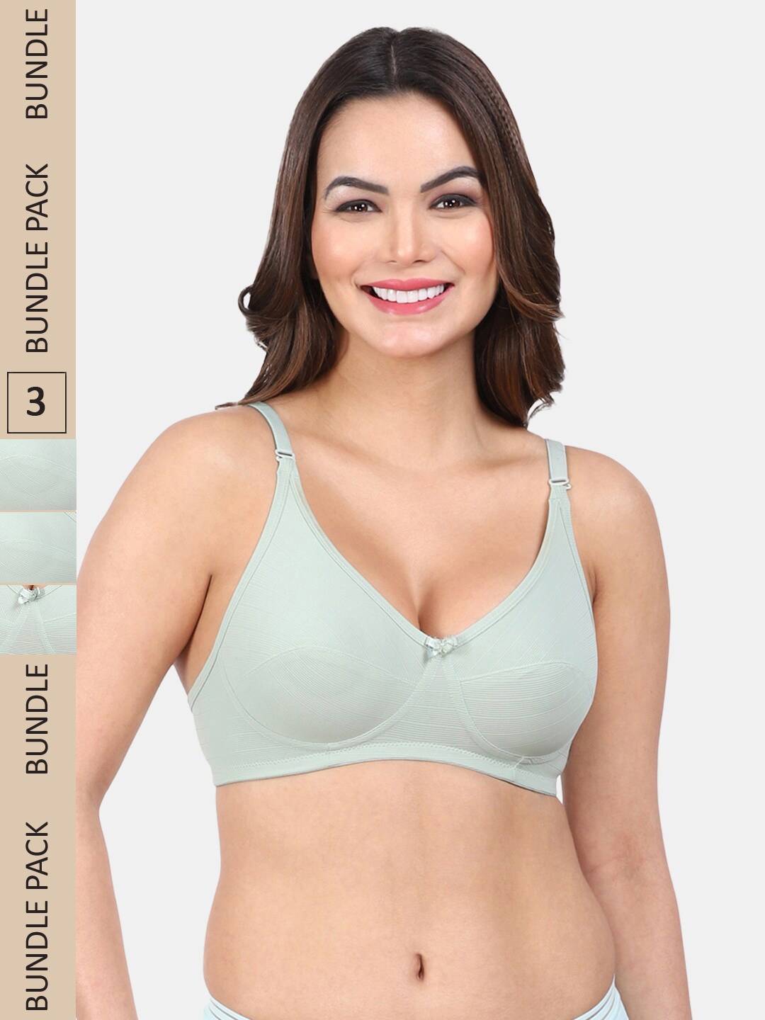 Amour Secret Pack Of 3 Non Padded Non-Wired Full Coverage Cut and Sew Everyday Bra, Green
Amour Secret Pack Of 3 Non Padded Non-Wired Full Coverage Cut and Sew Everyday Bra, Green