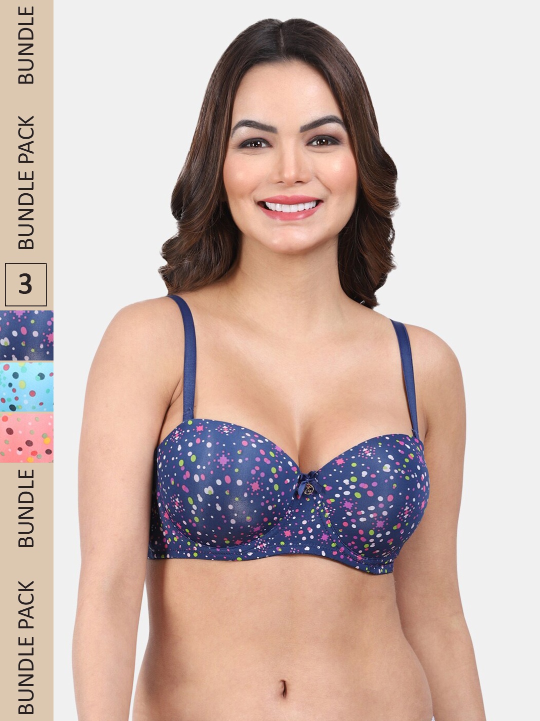 Amour Secret Pack Of 3 Lightly Padded All Day Comfort Medium Coverage Seamless Bra, Navy blue
Amour Secret Pack Of 3 Lightly Padded All Day Comfort Medium Coverage Seamless Bra, Navy blue