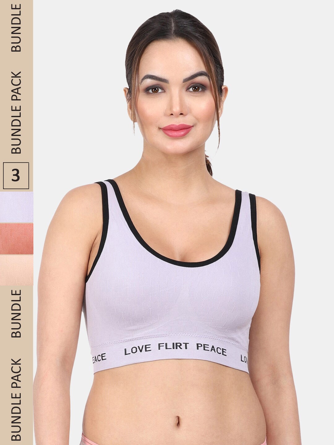 Amour Secret Pack Of 3 Removable Padding Anti Odour All Day Comfort Sports Workout Bra, Lavender
Amour Secret Pack Of 3 Removable Padding Anti Odour All Day Comfort Sports Workout Bra, Lavender