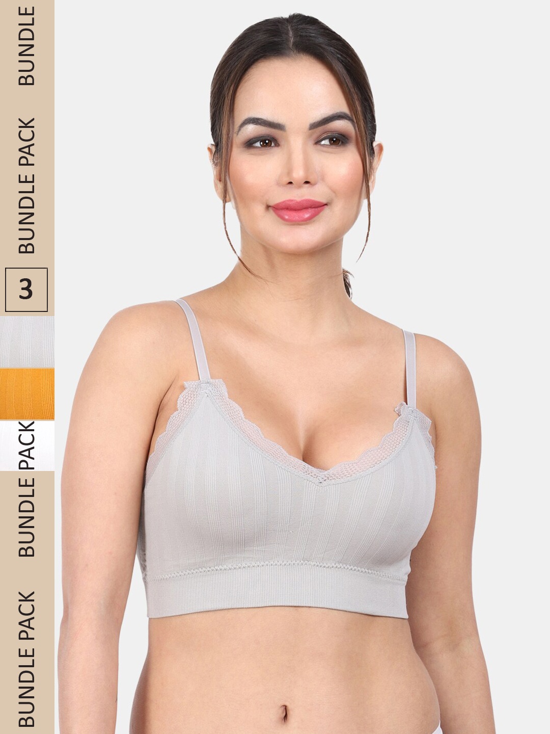 Amour Secret Pack Of 3 Removable Padding Anti Odour All Day Comfort Sports Workout Bra, Grey
Amour Secret Pack Of 3 Removable Padding Anti Odour All Day Comfort Sports Workout Bra, Grey
