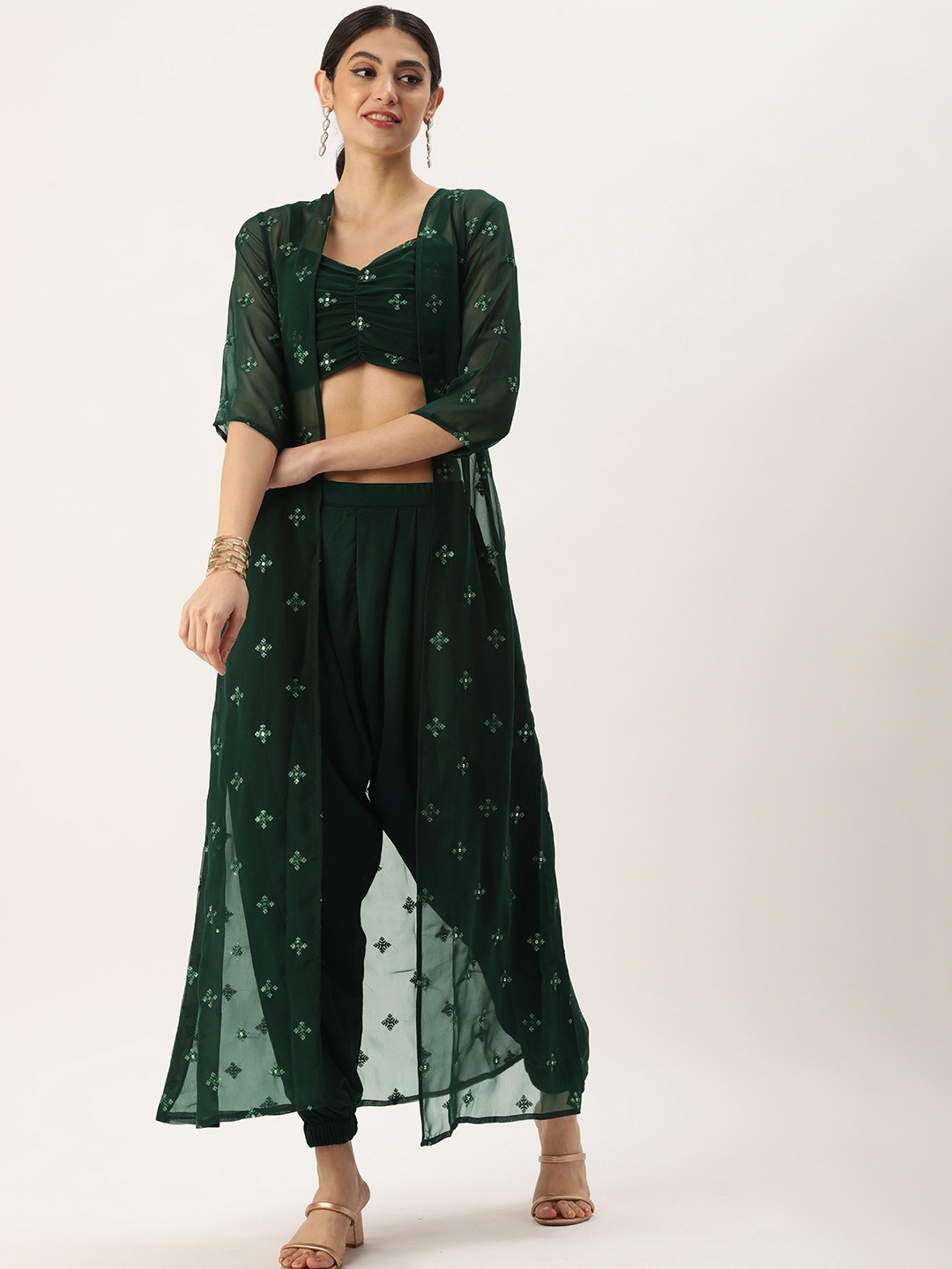 Ethnovog Women Ethnic Motifs Embroidered Regular Sequinned Top With Salwar & With Jacket, Green
Ethnovog Women Ethnic Motifs Embroidered Regular Sequinned Top With Salwar & With Jacket, Green