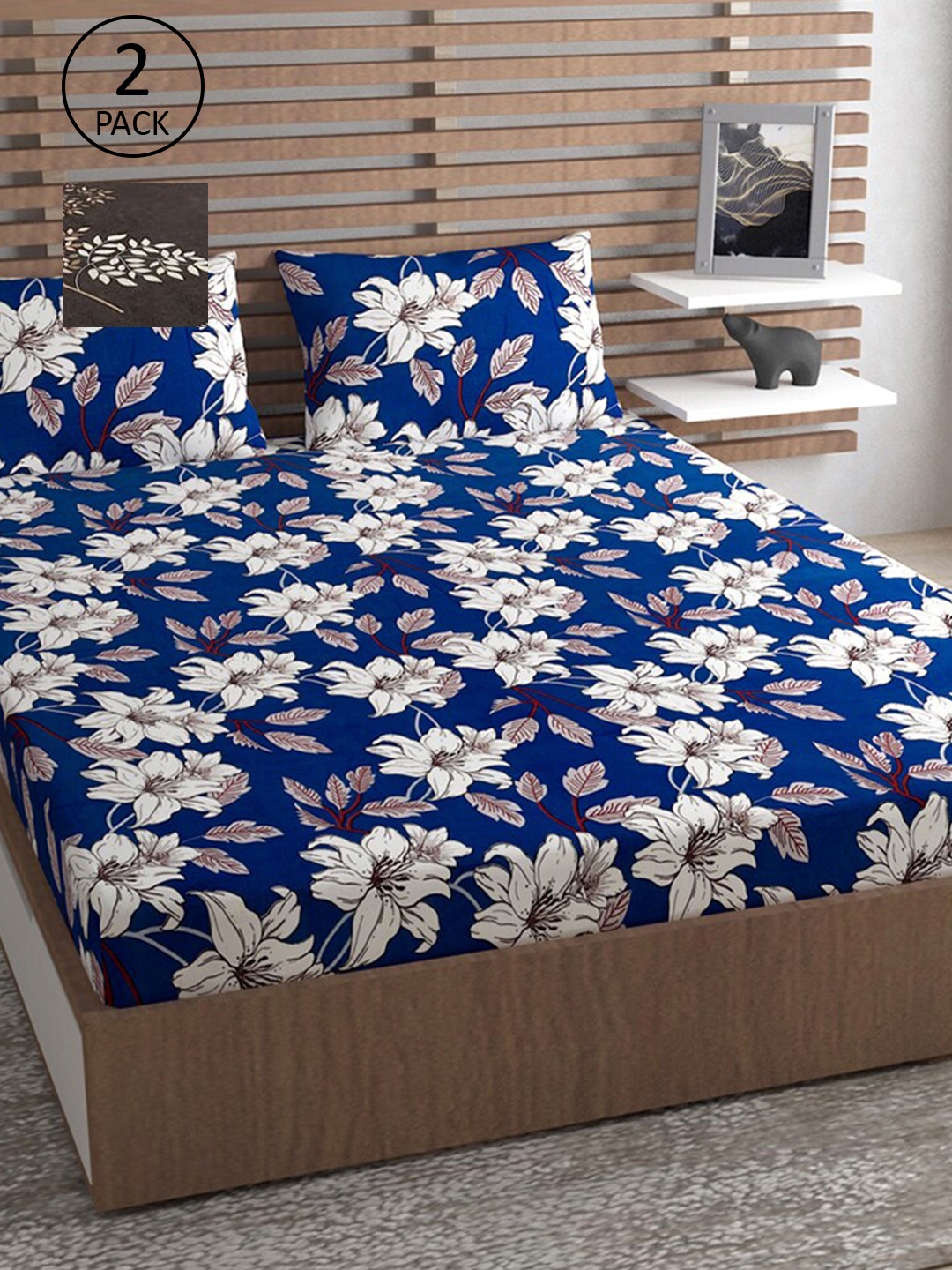 Urban Magic Blue & Brown Floral Printed 160 TC 2 Queen Bedsheets With 4 Pillow Covers
Urban Magic Blue & Brown Floral Printed 160 TC 2 Queen Bedsheets With 4 Pillow Covers
