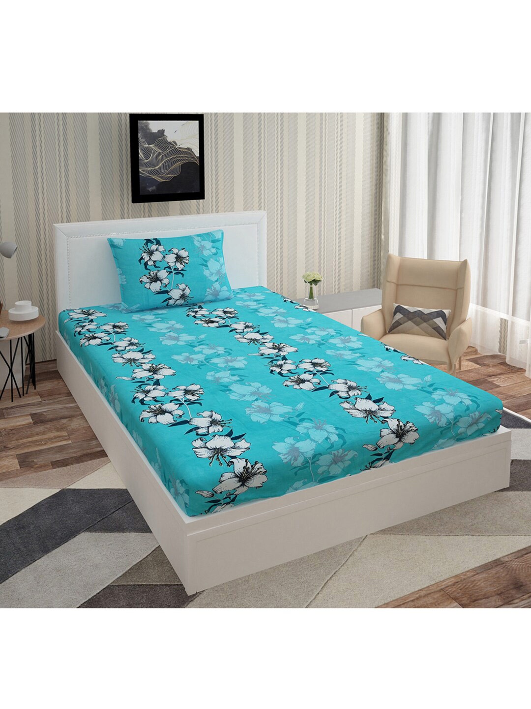 Urban Magic Blue & Pink Floral Printed 160 TC 2 Single Bedsheets With 2 Pillow Covers
Urban Magic Blue & Pink Floral Printed 160 TC 2 Single Bedsheets With 2 Pillow Covers