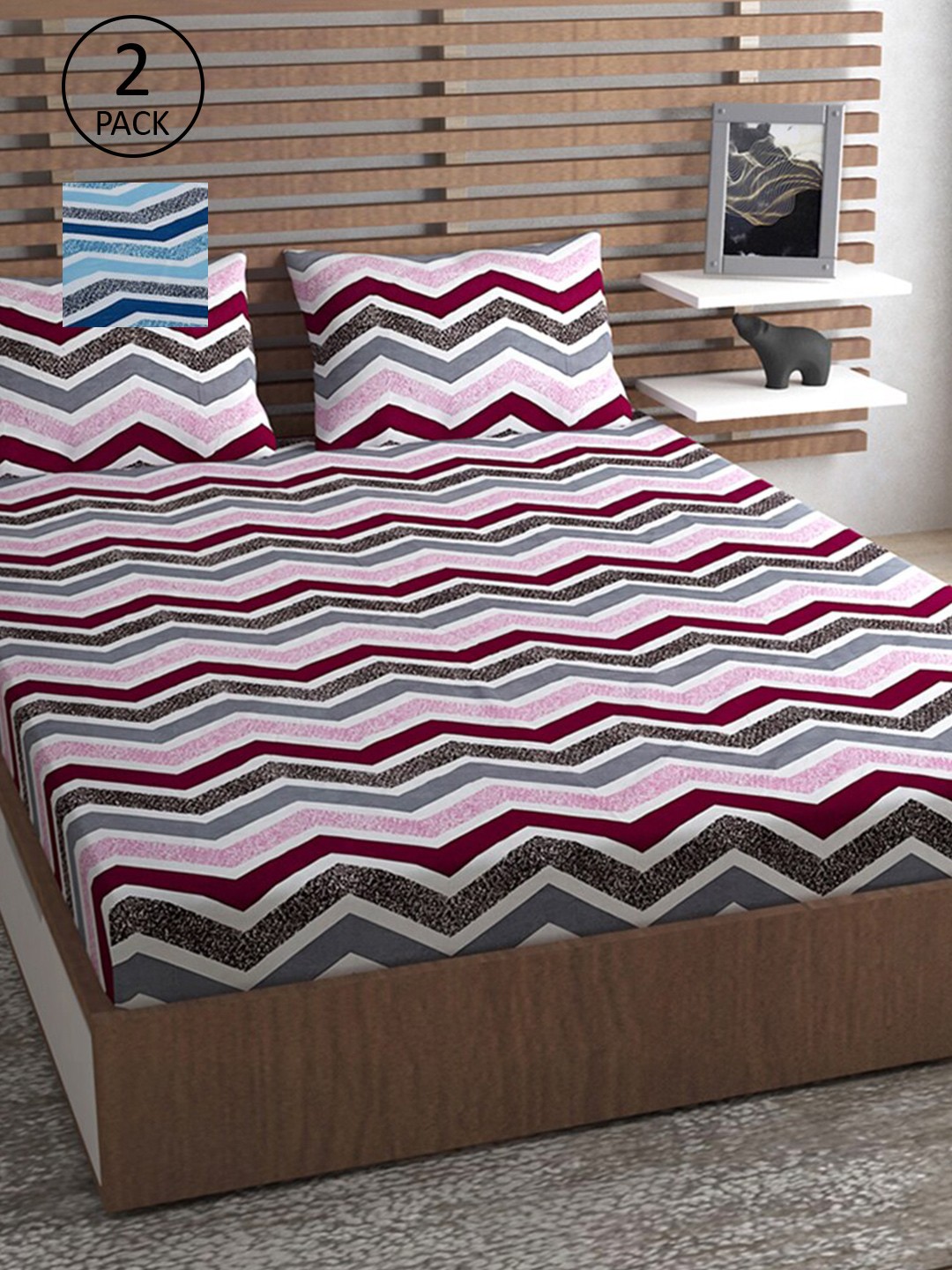 Urban Magic Blue & Pink Geometric Printed 130 TC 2 Queen Bedsheets With 4 Pillow Covers
Urban Magic Blue & Pink Geometric Printed 130 TC 2 Queen Bedsheets With 4 Pillow Covers