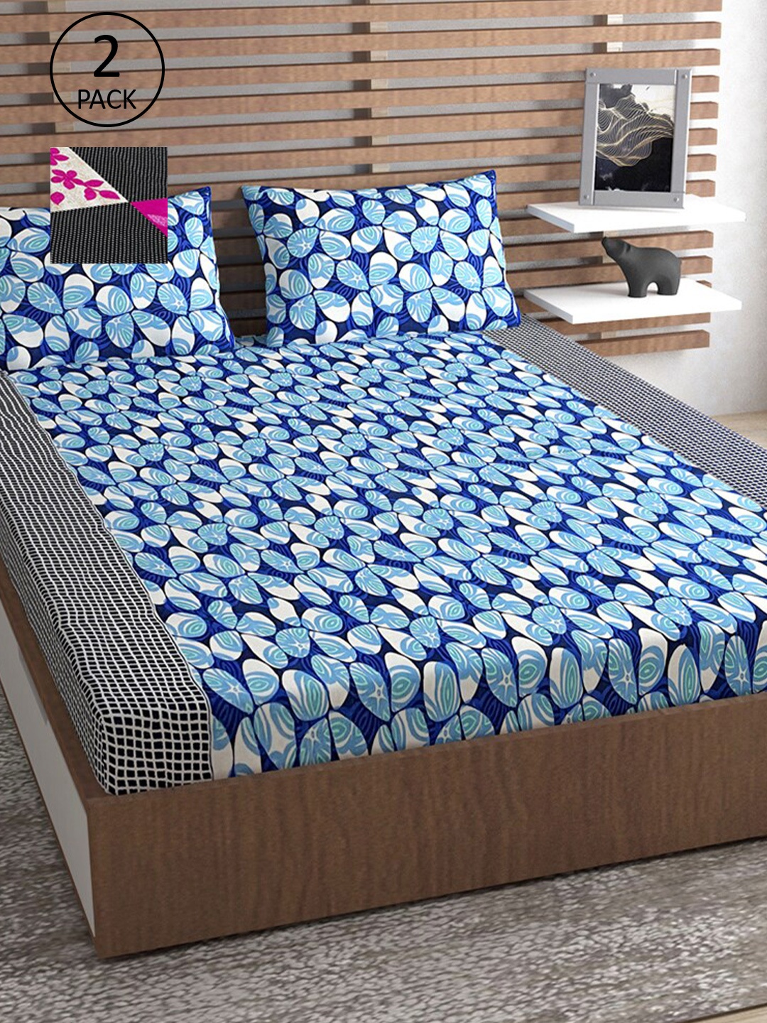 Urban Magic Pink & Blue Floral Printed 124 TC 2 Queen Bedsheets With 4 Pillow Covers
Urban Magic Pink & Blue Floral Printed 124 TC 2 Queen Bedsheets With 4 Pillow Covers