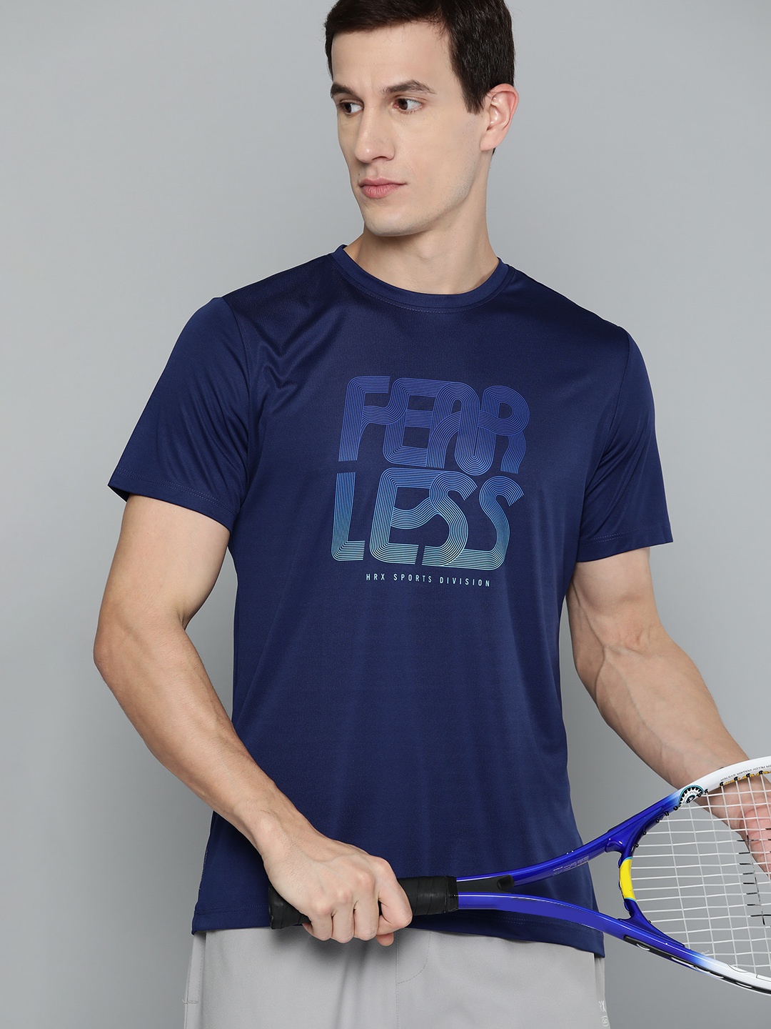 HRX by Hrithik Roshan Men Typography Printed Rapid-Dry Badminton T-shirt, Navy blue
HRX by Hrithik Roshan Men Typography Printed Rapid-Dry Badminton T-shirt, Navy blue