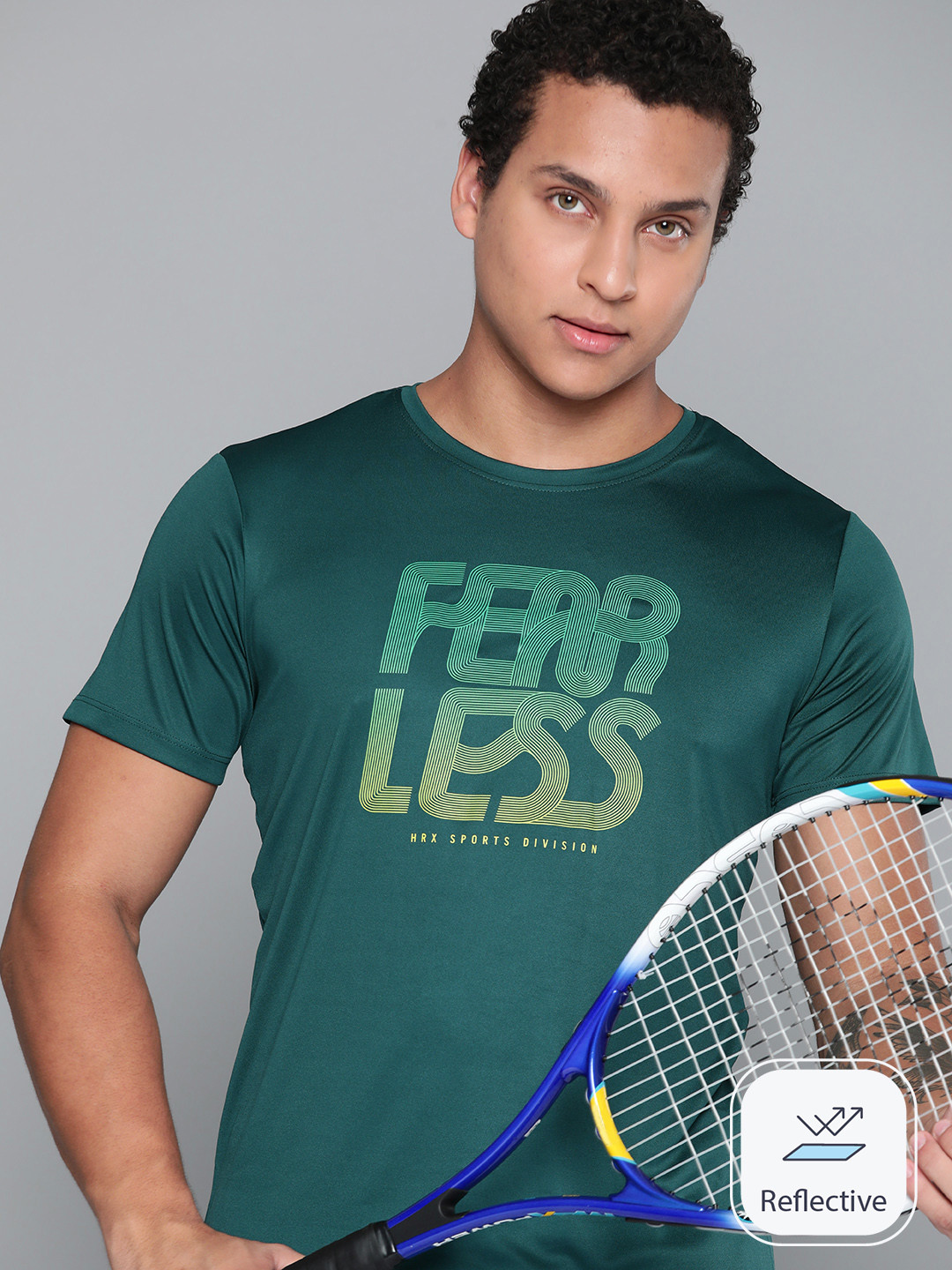 HRX by Hrithik Roshan Typography Printed Racket Sport Rapid-Dry T-shirt, Teal 
HRX by Hrithik Roshan Typography Printed Racket Sport Rapid-Dry T-shirt, Teal