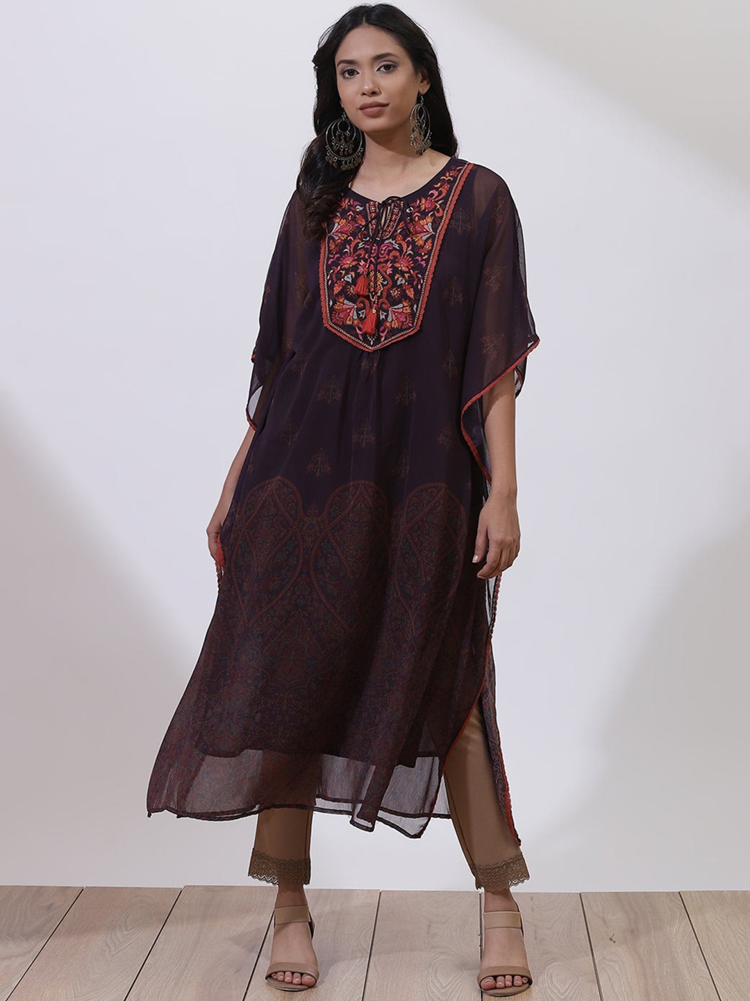 Lakshita Plus Size Ethnic Motifs Printed Thread Work Sequined Kaftan Kurta, Purple
Lakshita Plus Size Ethnic Motifs Printed Thread Work Sequined Kaftan Kurta, Purple