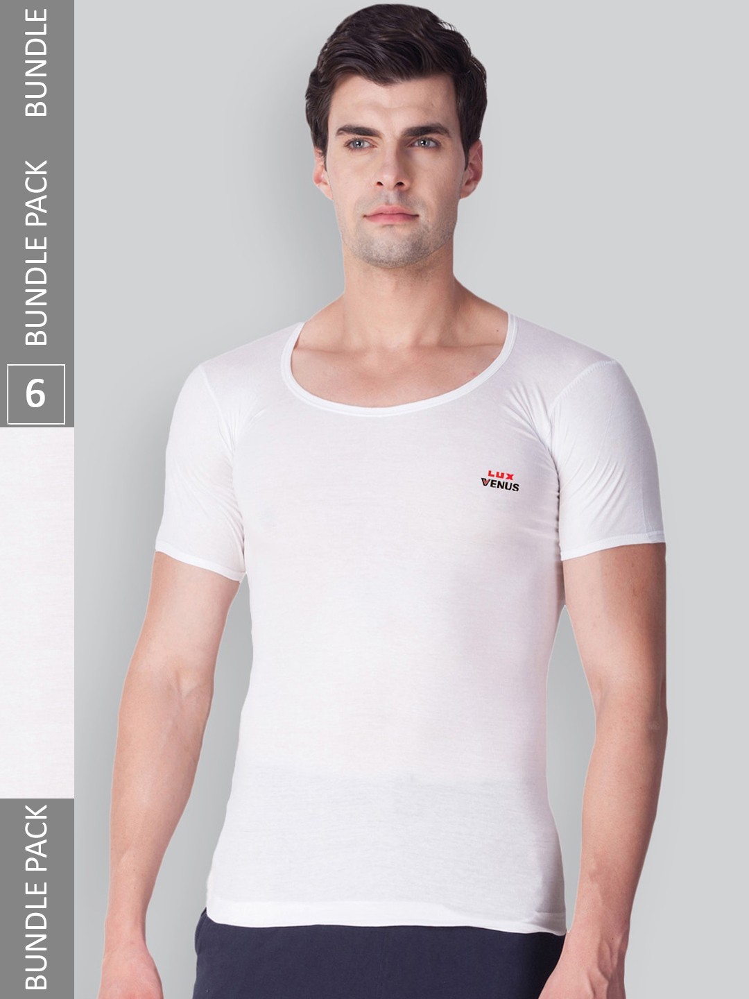 LUX VENUS Men Pack Of 6 Round Neck Pure Combed Cotton Undershirt Innerwear Vests, White
LUX VENUS Men Pack Of 6 Round Neck Pure Combed Cotton Undershirt Innerwear Vests, White
