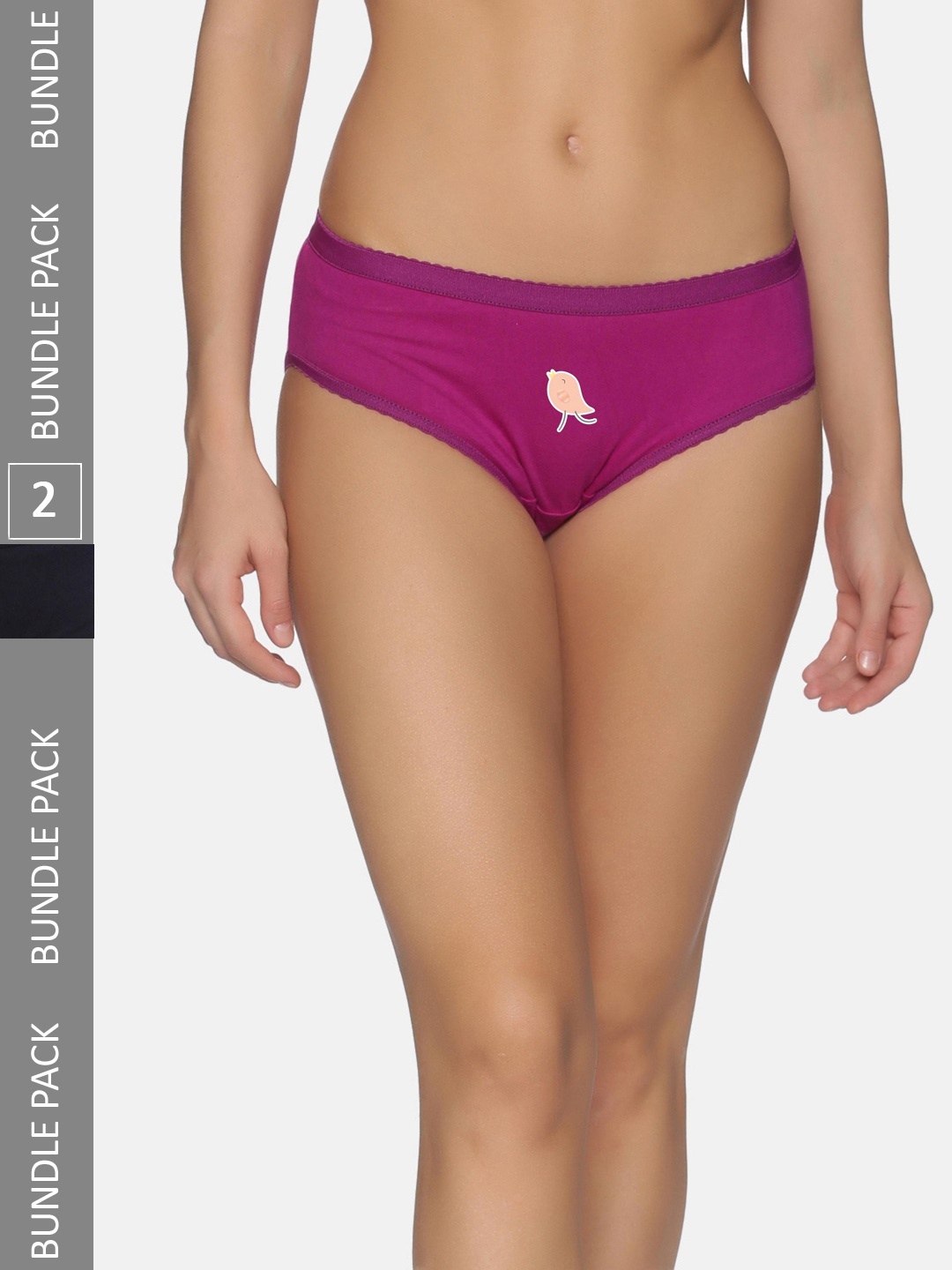 NOT YET by us Women Pack of 2 Assorted Cotton Hipster Briefs
