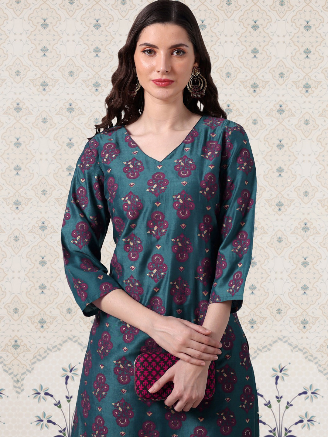 Ode by House of Pataudi Ethnic Motifs Printed Regular Kurta With Trousers, Teal
Ode by House of Pataudi Ethnic Motifs Printed Regular Kurta With Trousers, Teal