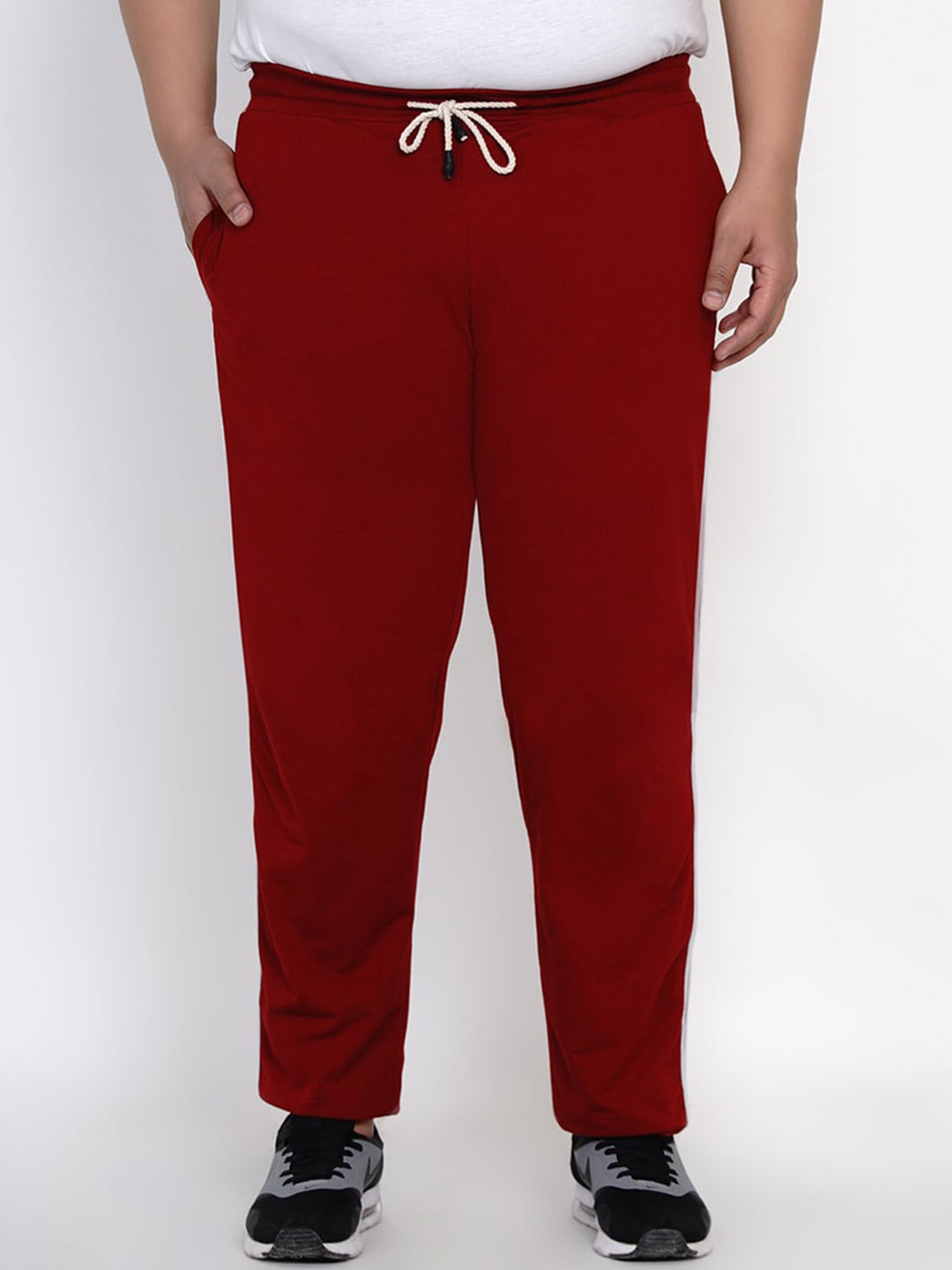 John Pride Men Plus Size Striped Details Straight Fit Cotton Track Pant, Maroon
John Pride Men Plus Size Striped Details Straight Fit Cotton Track Pant, Maroon