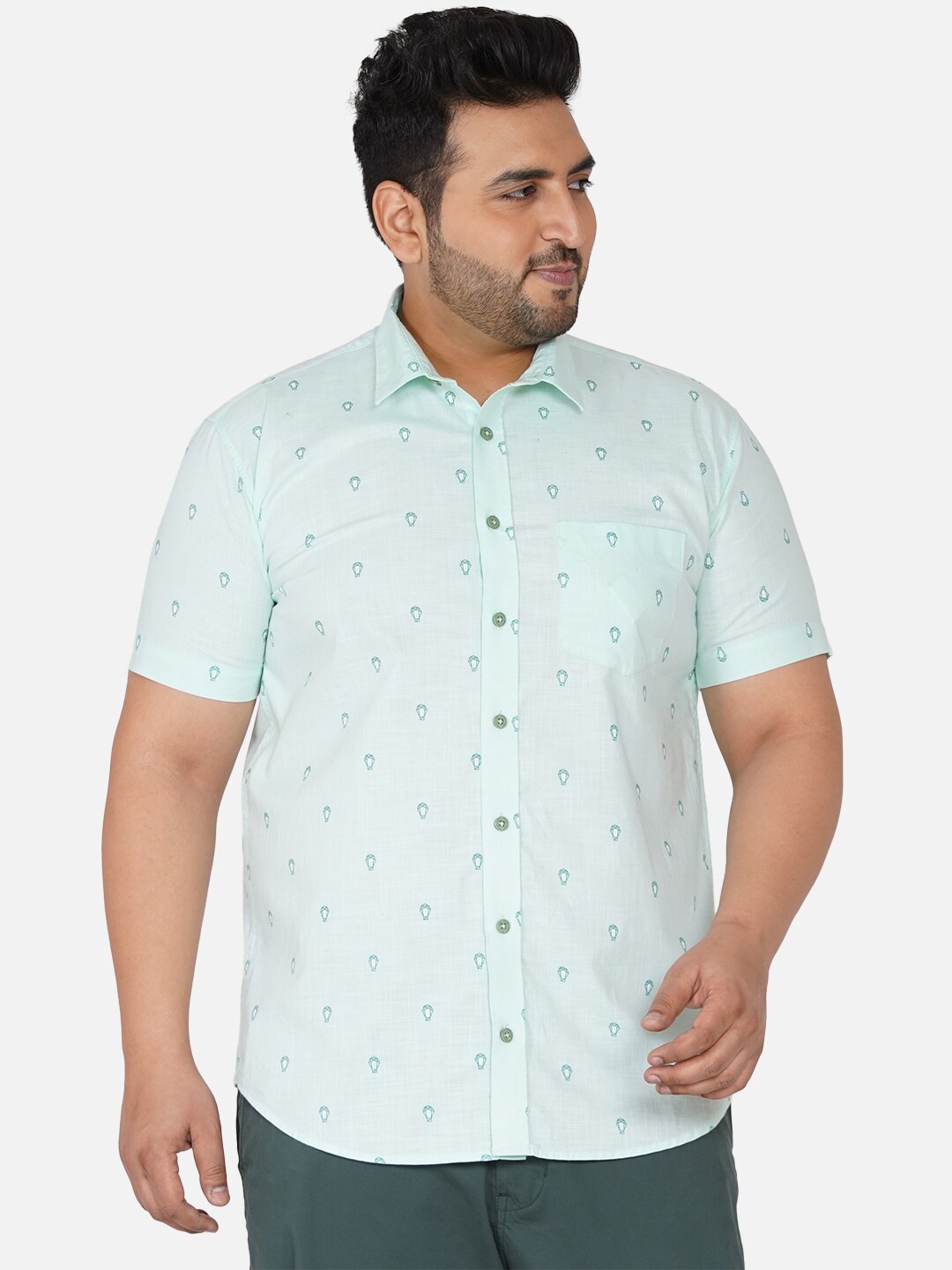 John Pride Plus Size Conversational Printed Short Sleeves Cotton Casual Shirt, Sea green
John Pride Plus Size Conversational Printed Short Sleeves Cotton Casual Shirt, Sea green