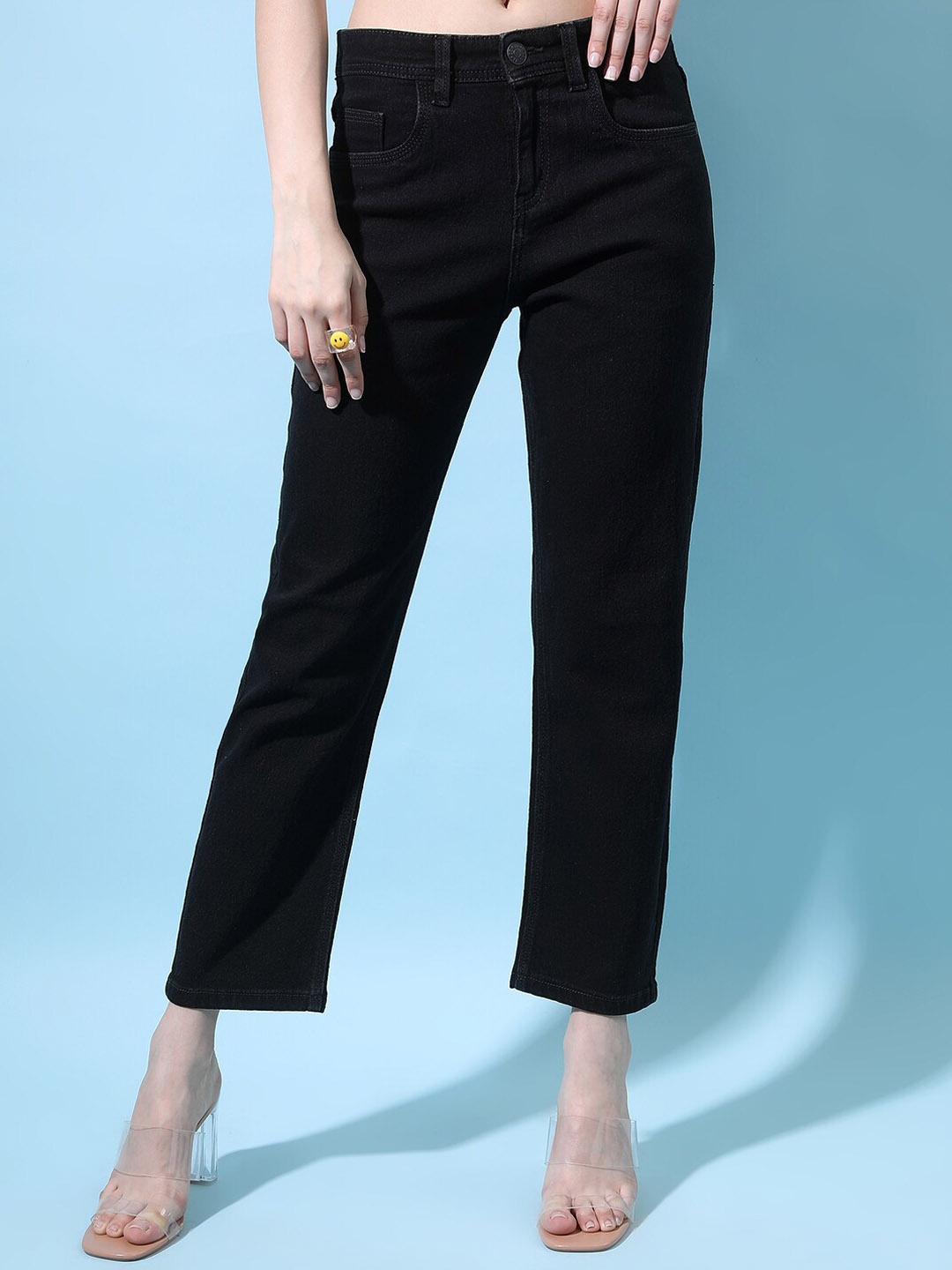 Basics By Tokyo Talkies Women Cotton Boyfriend Fit High Rise stretchable Jeans, Black
Basics By Tokyo Talkies Women Cotton Boyfriend Fit High Rise stretchable Jeans, Black