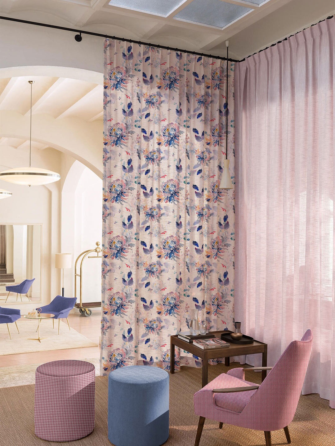 SPACES Elegant White & Blue 2-Pieces Floral Semi Transparent Sheer Long Door Curtains
SPACES Elegant White & Blue 2-Pieces Floral Semi Transparent Sheer Long Door Curtains