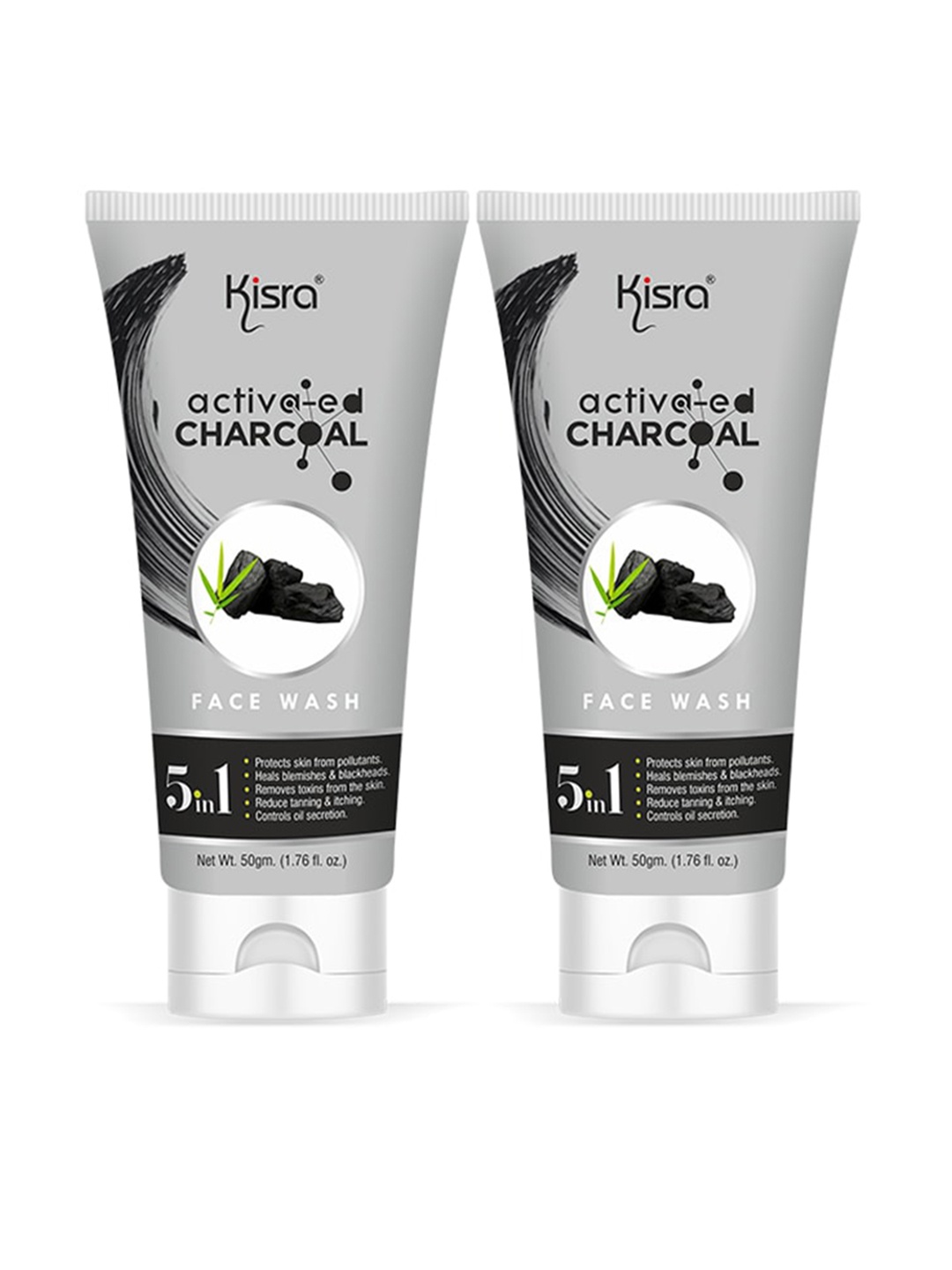 KISRA Set of 2 Activated Charcoal Anti-Pollution Pore Cleaning Face Wash - 50 g each, Black
KISRA Set of 2 Activated Charcoal Anti-Pollution Pore Cleaning Face Wash - 50 g each, Black