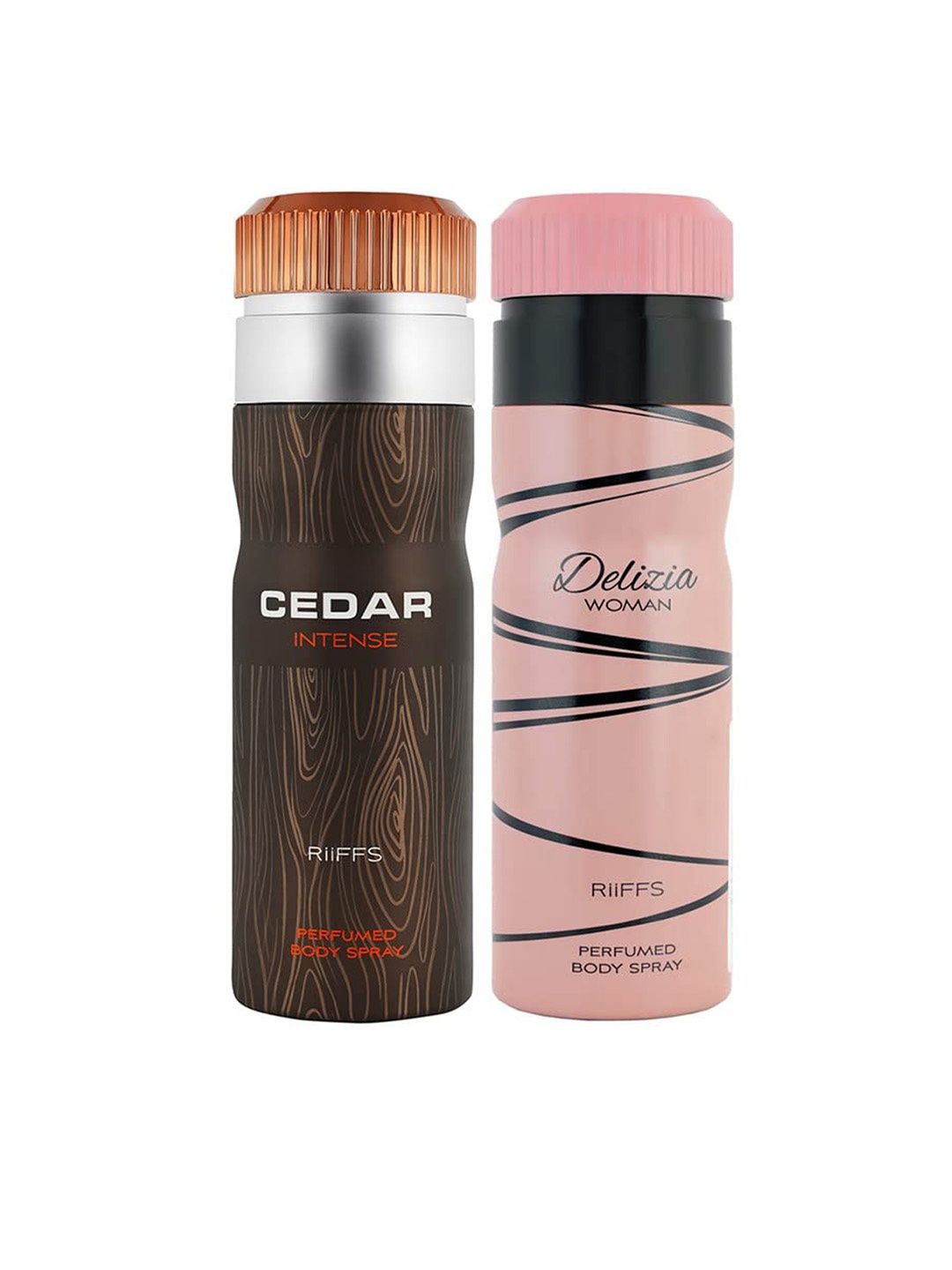 RIIFFS Women Set of 2 Long Lasting Deodorant 200 ml Each - Cedar Intense & Delizia, Brown
RIIFFS Women Set of 2 Long Lasting Deodorant 200 ml Each - Cedar Intense & Delizia, Brown