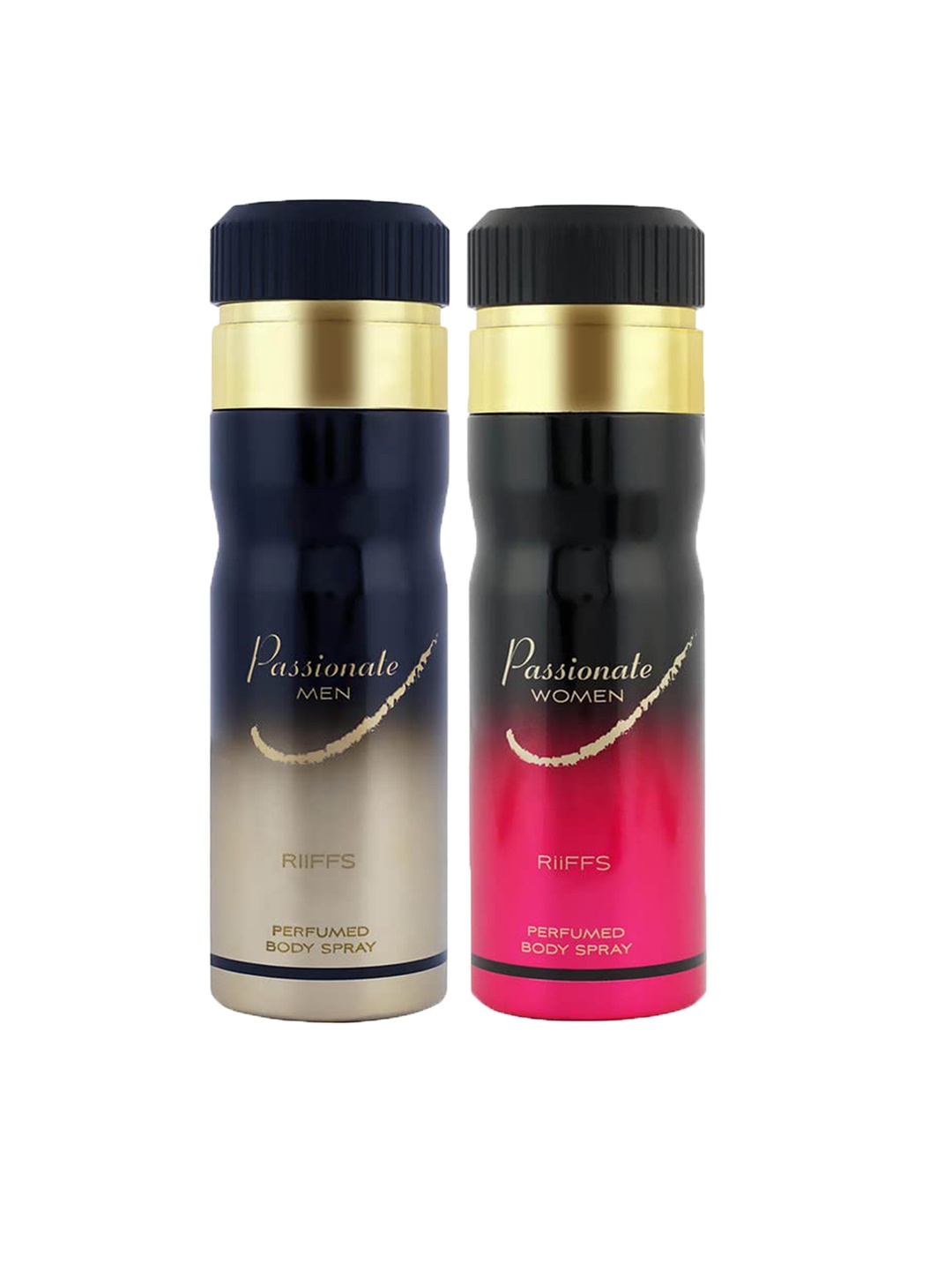 RIIFFS Set of 2 Long Lasting Deodorant 200ml Each - Passionate Men & Passionate Women, Black
RIIFFS Set of 2 Long Lasting Deodorant 200ml Each - Passionate Men & Passionate Women, Black