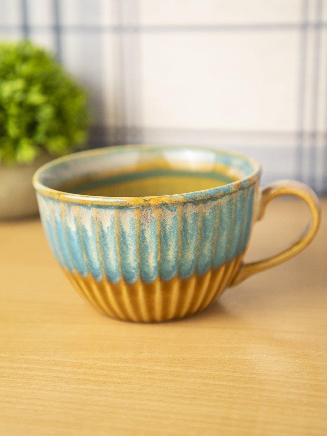 MARKET99 Studio Pottery Turquoise Blue & Mustard Textured Ceramic Matte Mug 400 ml
MARKET99 Studio Pottery Turquoise Blue & Mustard Textured Ceramic Matte Mug 400 ml
