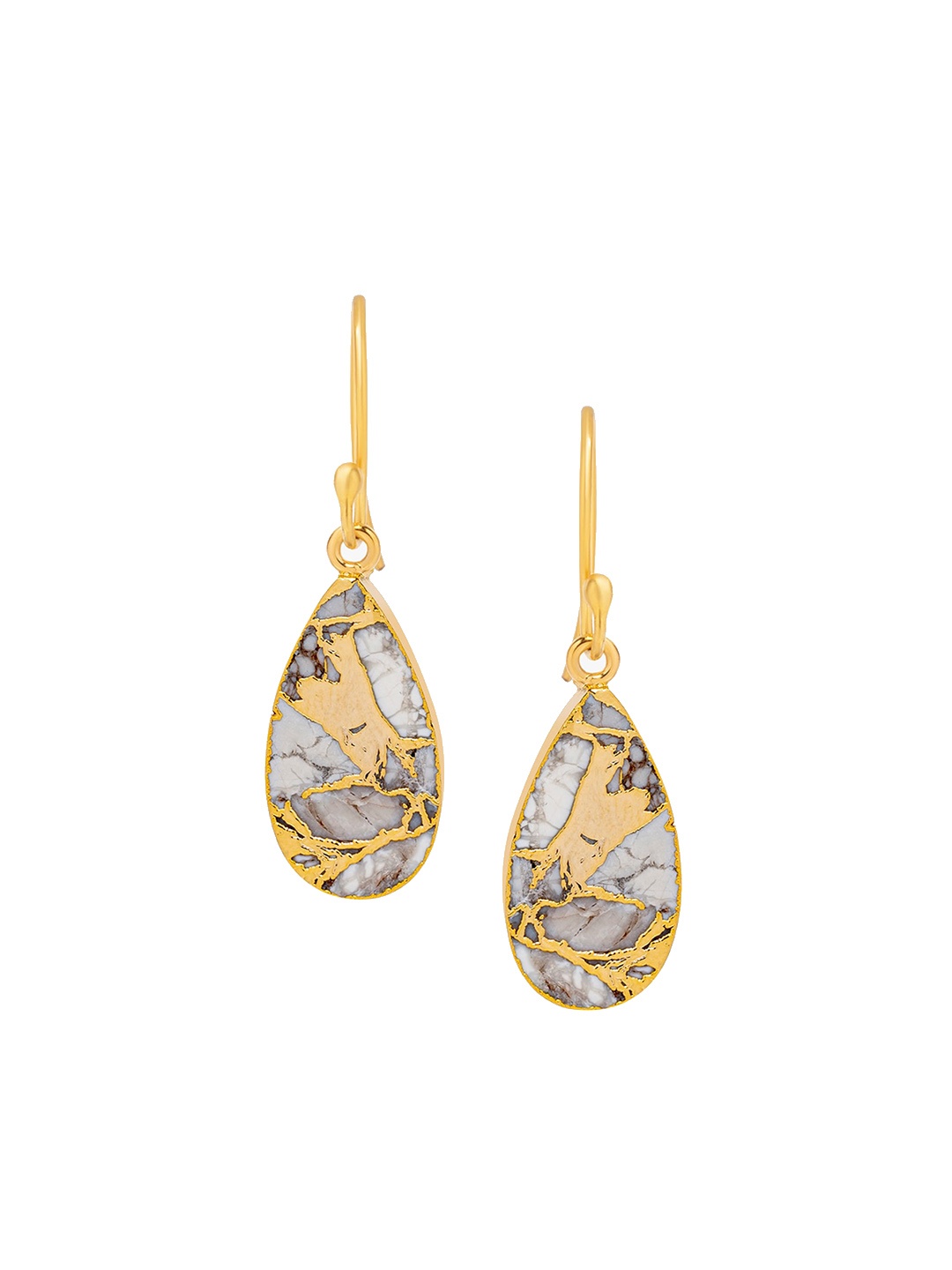 March by FableStreet Sterling Silver 18K Gold-Plated Teardrop Shaped Drop Earrings, Grey
March by FableStreet Sterling Silver 18K Gold-Plated Teardrop Shaped Drop Earrings, Grey