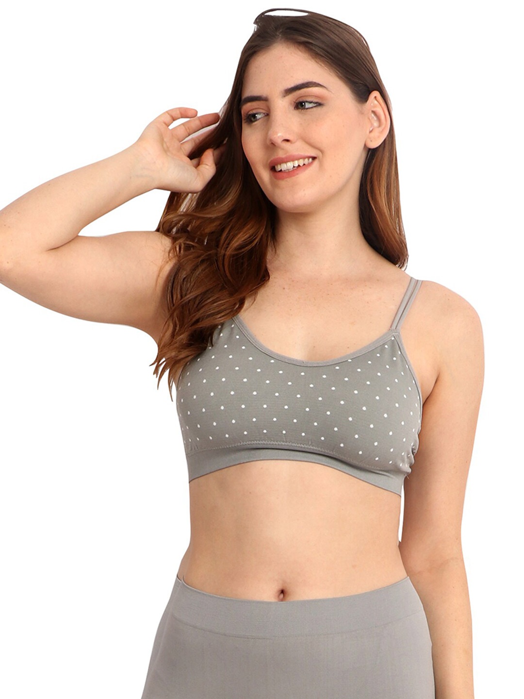 INFINIUM Polka Dot Full Coverage Lightly Padded All Day Comfort Dry-Fit Everyday Bra, Grey
INFINIUM Polka Dot Full Coverage Lightly Padded All Day Comfort Dry-Fit Everyday Bra, Grey