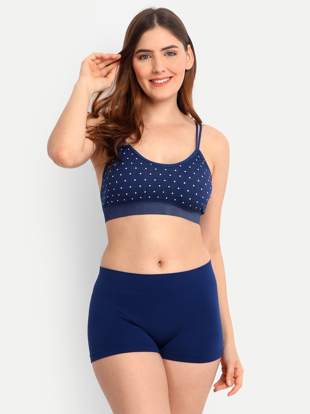 INFINIUM Polka Dots Printed Non Wired Lightly Padded Full Coverage Everyday Bra, Blue
INFINIUM Polka Dots Printed Non Wired Lightly Padded Full Coverage Everyday Bra, Blue