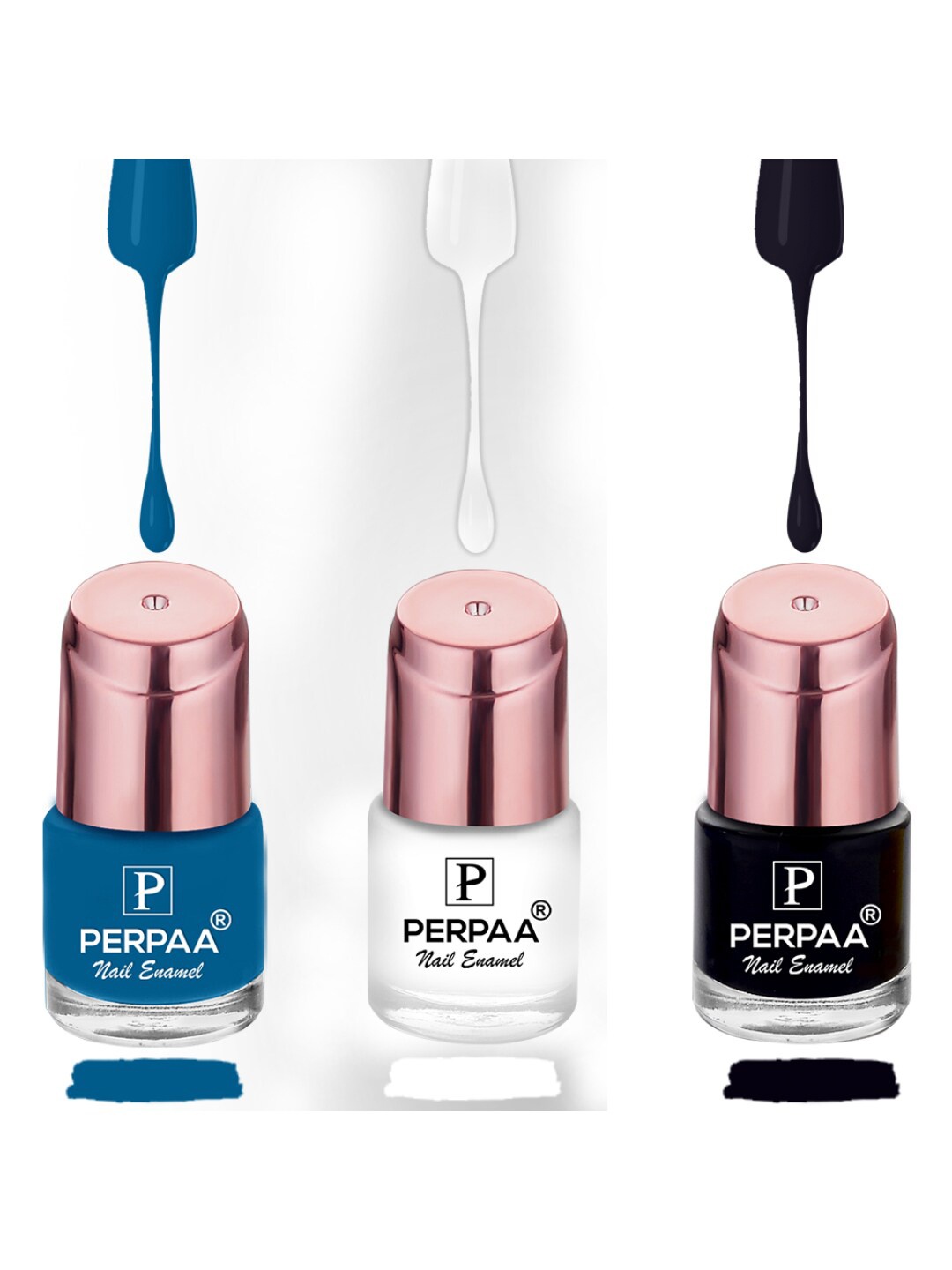 PERPAA Set of 3 Quick-Drying Long-Lasting Gel Based Nail Polishes - 6 ml Each, Blue
PERPAA Set of 3 Quick-Drying Long-Lasting Gel Based Nail Polishes - 6 ml Each, Blue