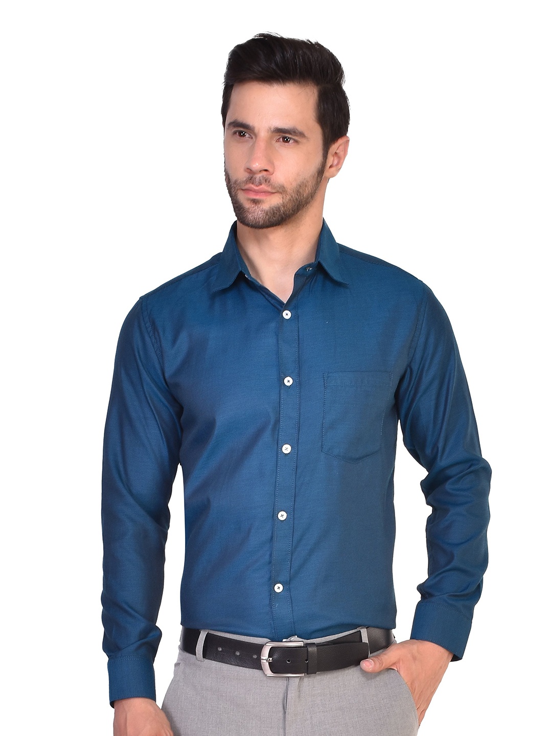 PARASSIO CLOTHINGS India Slim Spread Collar Long Sleeves Slim Fit Formal Shirt, Blue
PARASSIO CLOTHINGS India Slim Spread Collar Long Sleeves Slim Fit Formal Shirt, Blue
