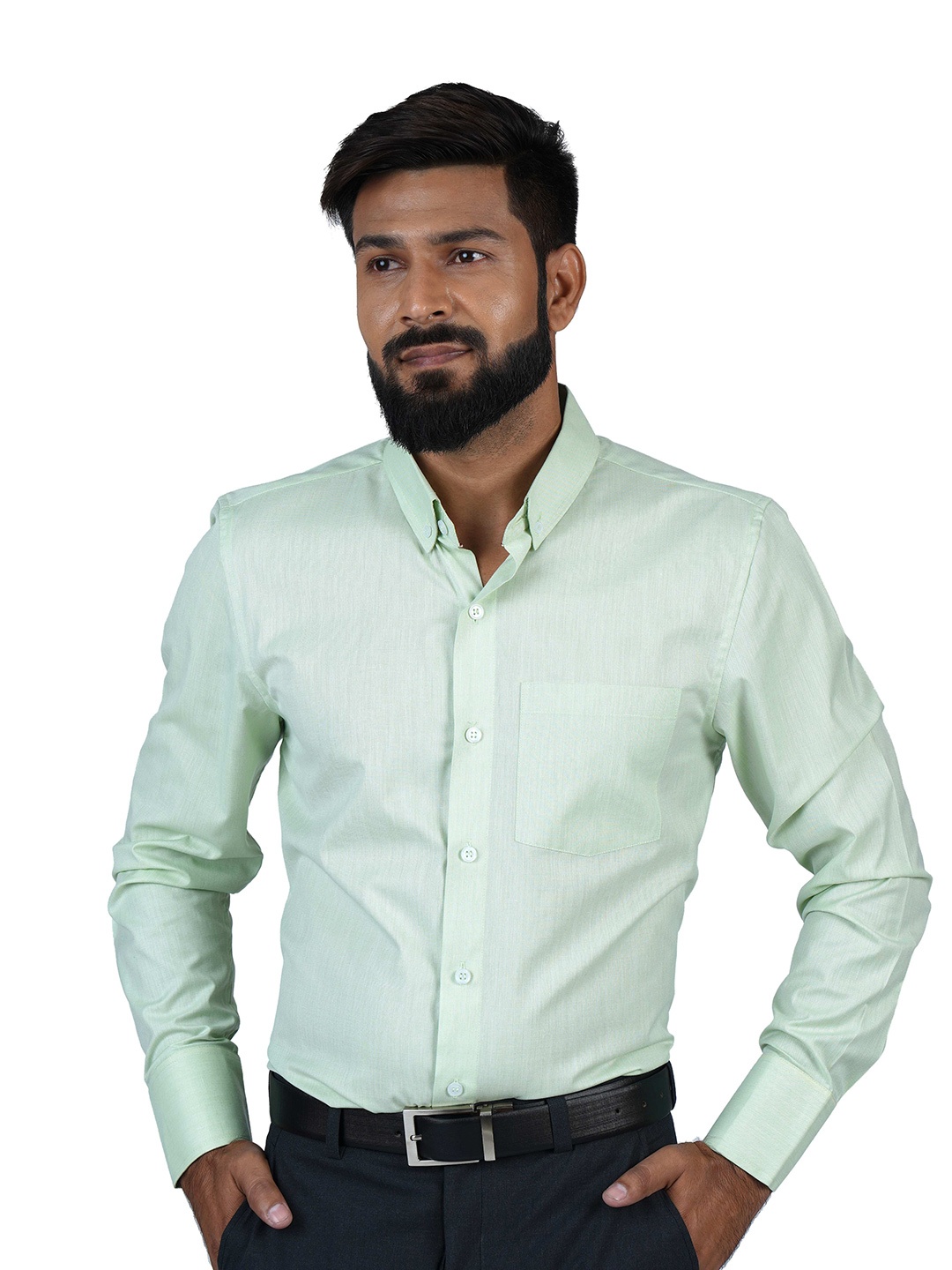 PARASSIO CLOTHINGS India Slim Spread Collar Long Sleeves Slim Fit Formal Shirt, Green
PARASSIO CLOTHINGS India Slim Spread Collar Long Sleeves Slim Fit Formal Shirt, Green