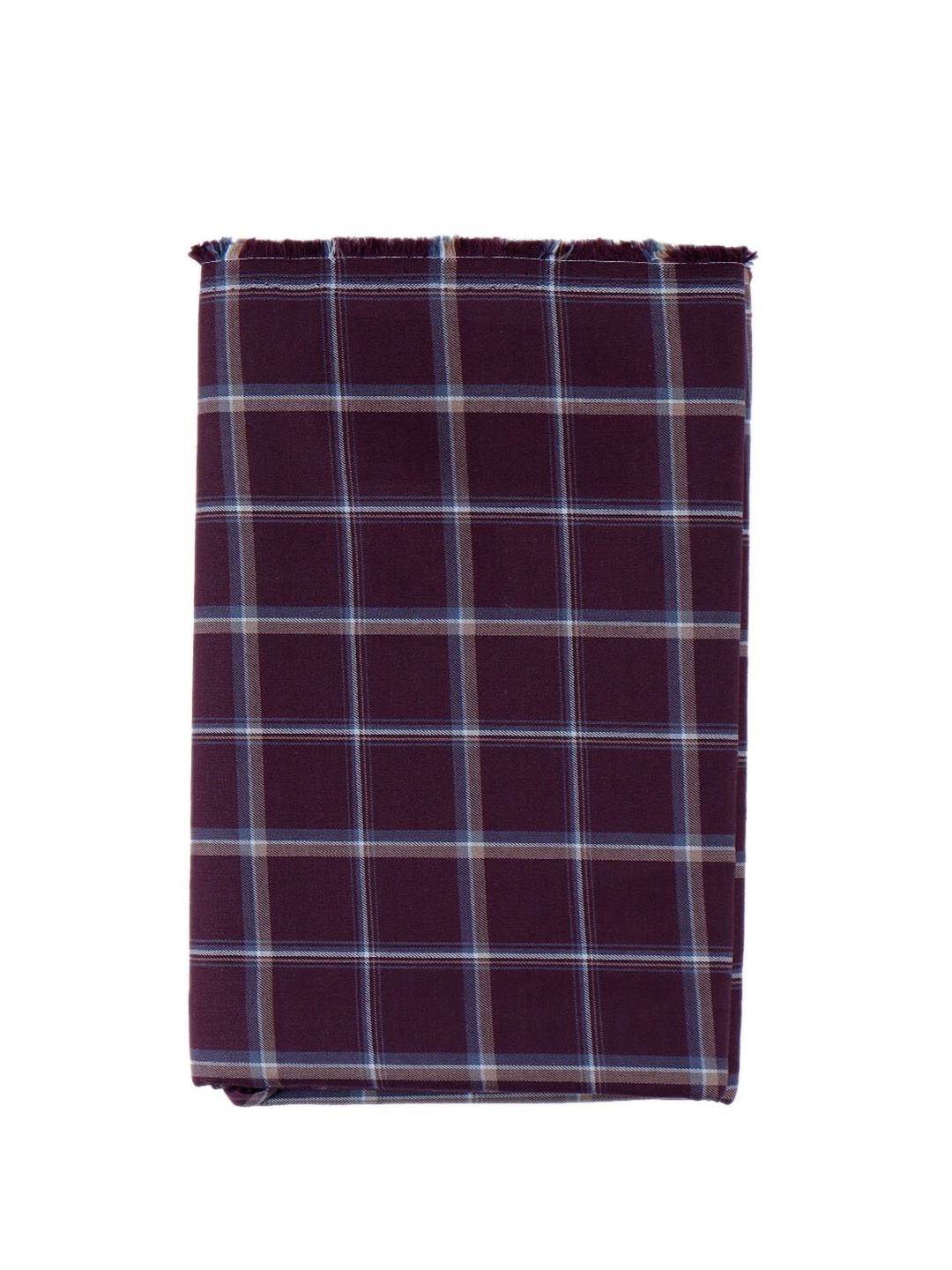 Ramraj Checked Cotton Shirt Clothing Fabric, Purple