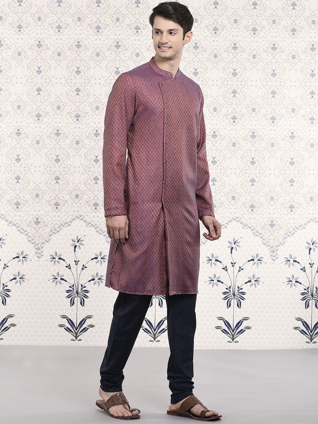 Ode by House of Pataudi Geometric Woven Design Mandarin Collar Regular Kurta With Churidar, Purple
Ode by House of Pataudi Geometric Woven Design Mandarin Collar Regular Kurta With Churidar, Purple