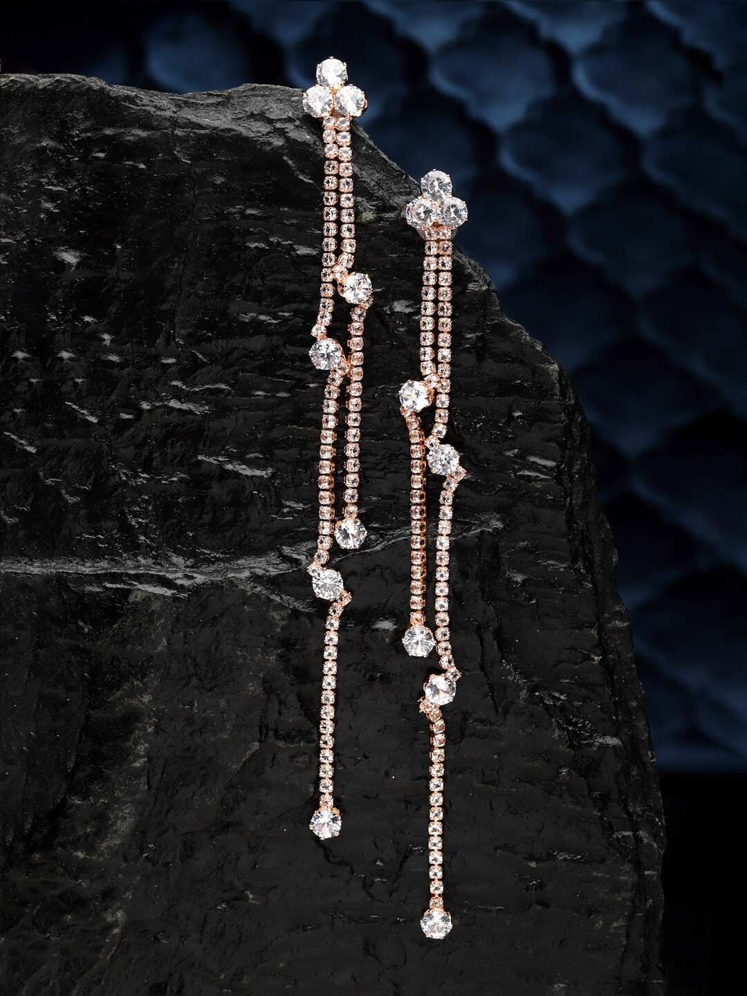 Sanjog Rose Gold-Plated Contemporary Cubic Zirconia AD Studs Crystal Drop Earrings
Sanjog Rose Gold-Plated Contemporary Cubic Zirconia AD Studs Crystal Drop Earrings
