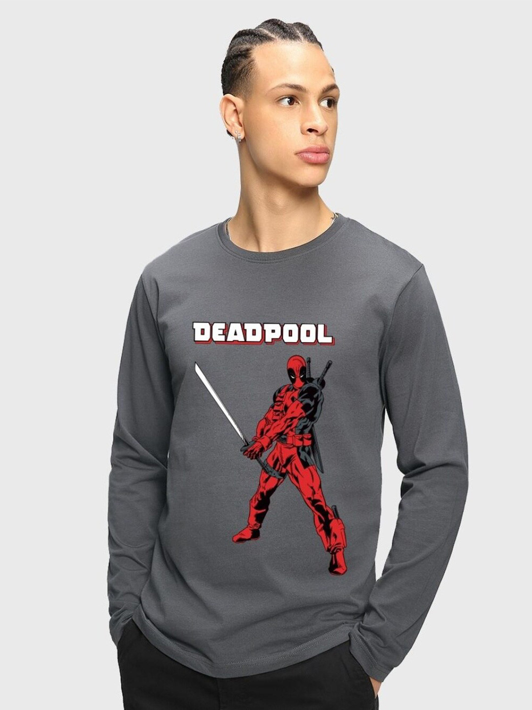 Bewakoof x Official Marvel Merchandise Men Deadpool Sword Graphic Printed T-shirt, Grey
Bewakoof x Official Marvel Merchandise Men Deadpool Sword Graphic Printed T-shirt, Grey