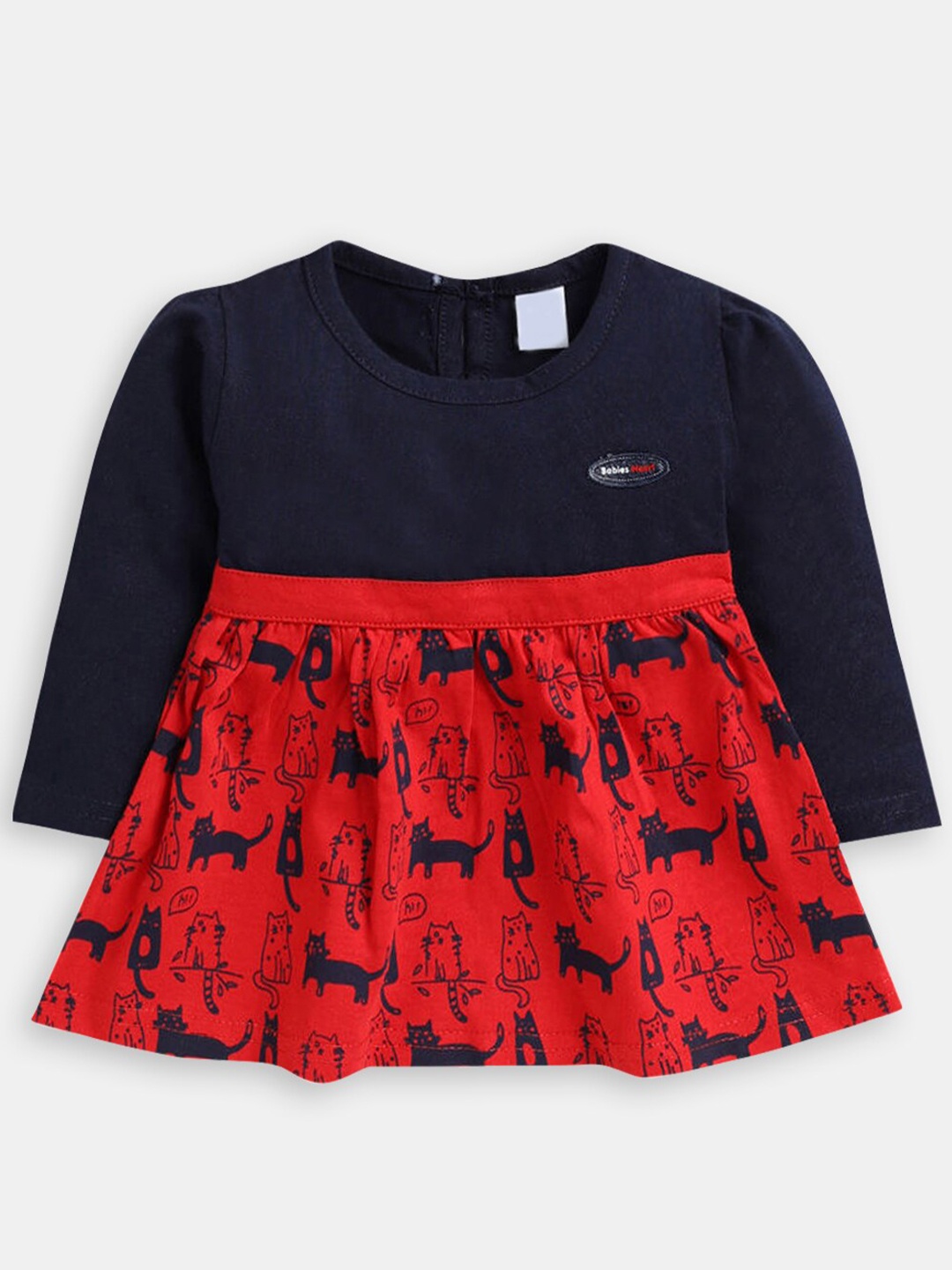 Hopscotch Infant Girls Round Neck Conversational Printed Cotton Fit & Flare Dress, Navy blue
Hopscotch Infant Girls Round Neck Conversational Printed Cotton Fit & Flare Dress, Navy blue