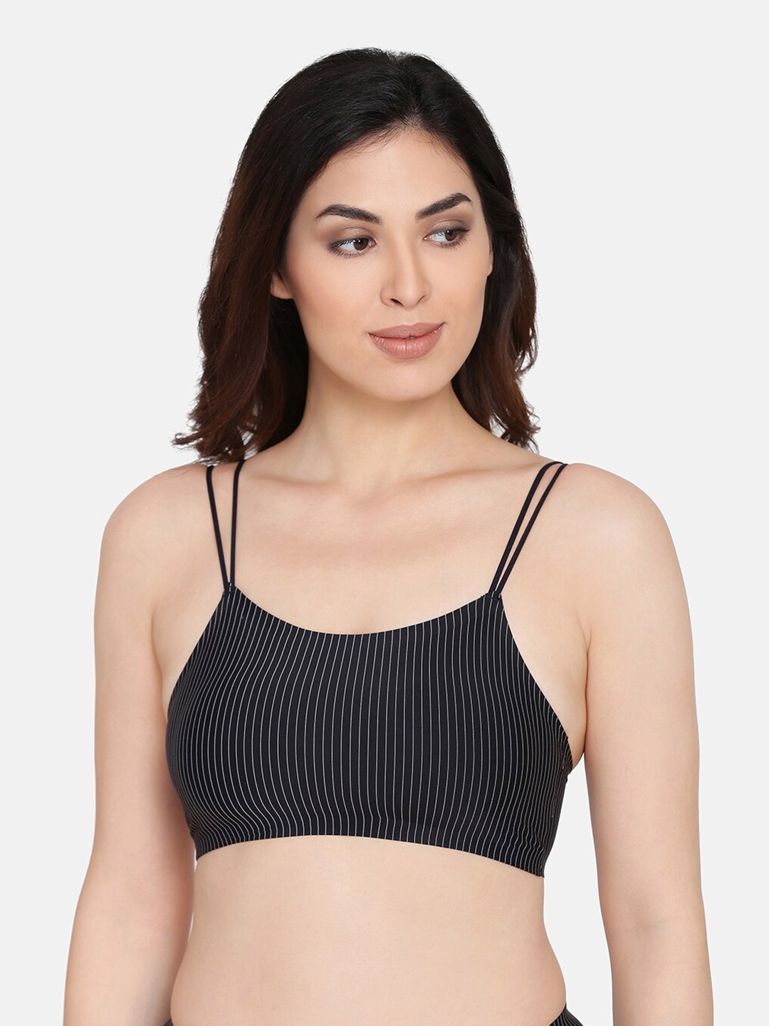 Da Intimo Striped Lightly Padded Non-Wired All Day Comfort Seamless Bralette Bra, Black
Da Intimo Striped Lightly Padded Non-Wired All Day Comfort Seamless Bralette Bra, Black