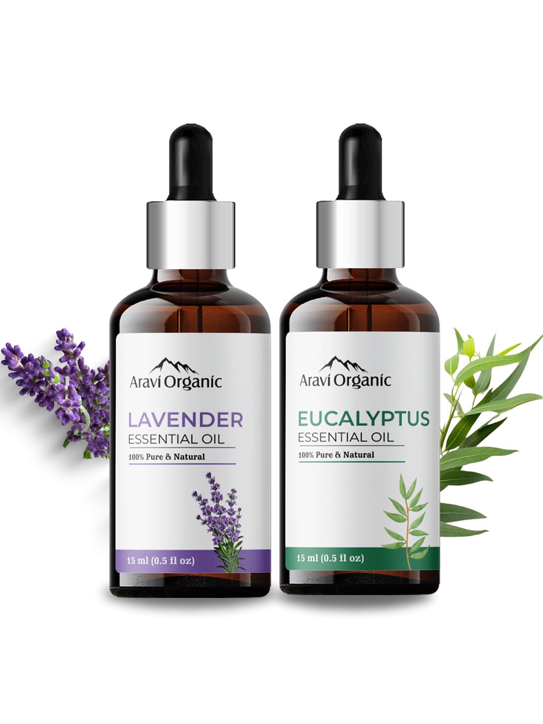 Aravi Organic Set of 100% Pure Lavender & Eucalyptus Essential Oil for Hair & Skin Care, Transparent
Aravi Organic Set of 100% Pure Lavender & Eucalyptus Essential Oil for Hair & Skin Care, Transparent