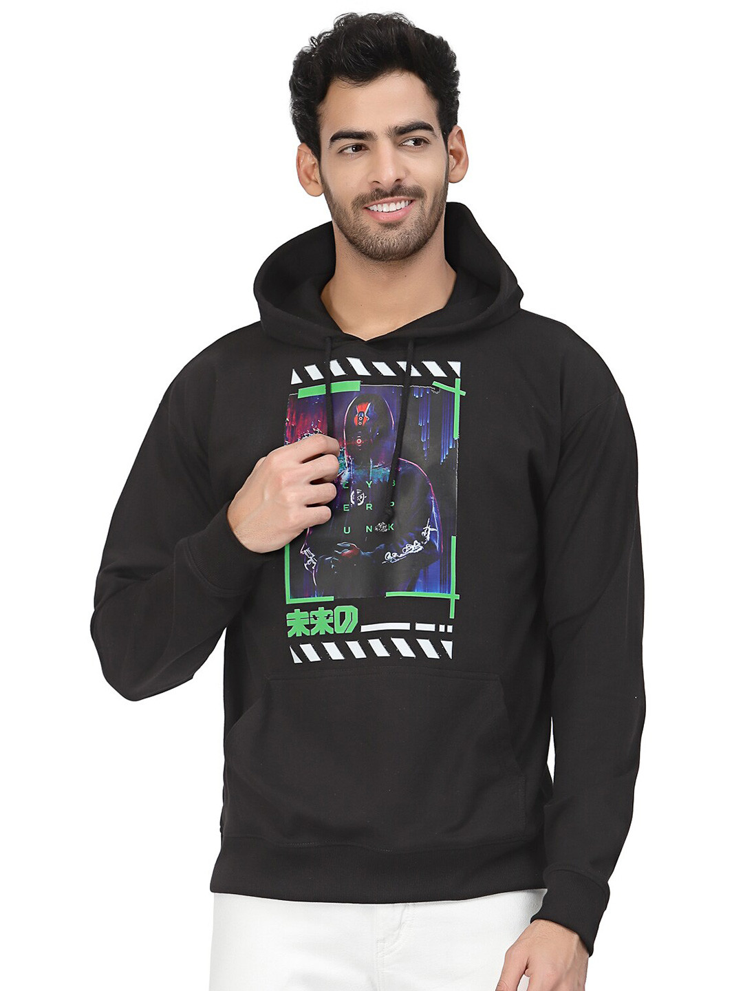 PAUSE SPORT Graphic Printed Hooded Cotton Sweatshirt, Black 
PAUSE SPORT Graphic Printed Hooded Cotton Sweatshirt, Black