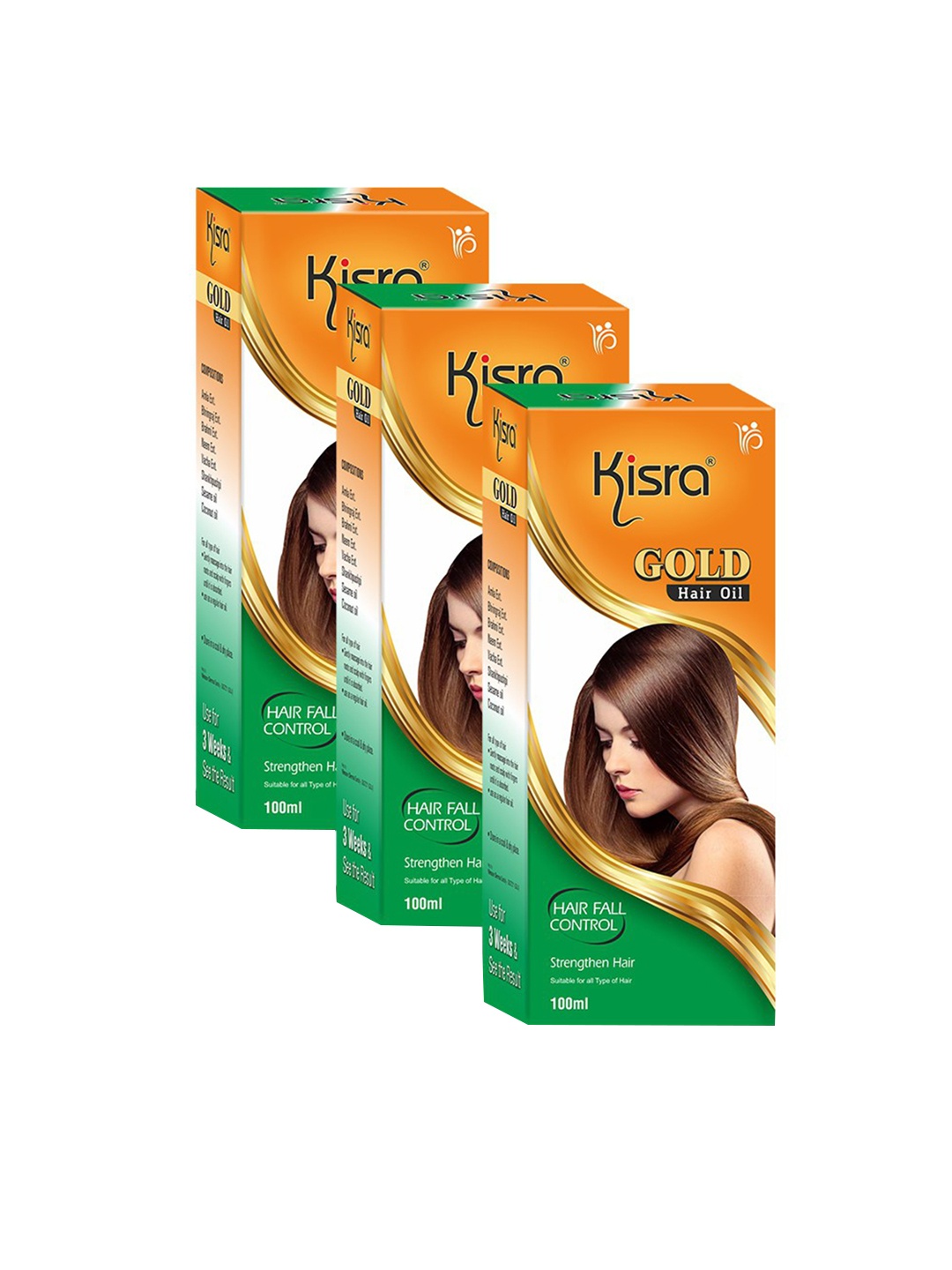 KISRA Gold Set Of 3 Hair Oil 100 ml Each