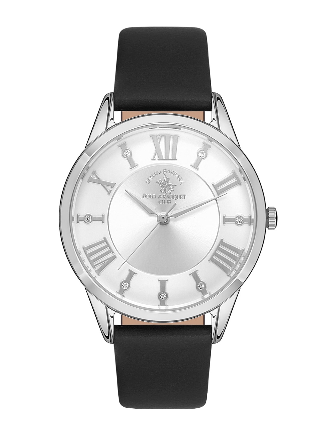 SANTA BARBARA POLO & RACQUET CLUB Women Embellished Dial & Leather Straps Analogue Watch, Silver
SANTA BARBARA POLO & RACQUET CLUB Women Embellished Dial & Leather Straps Analogue Watch, Silver